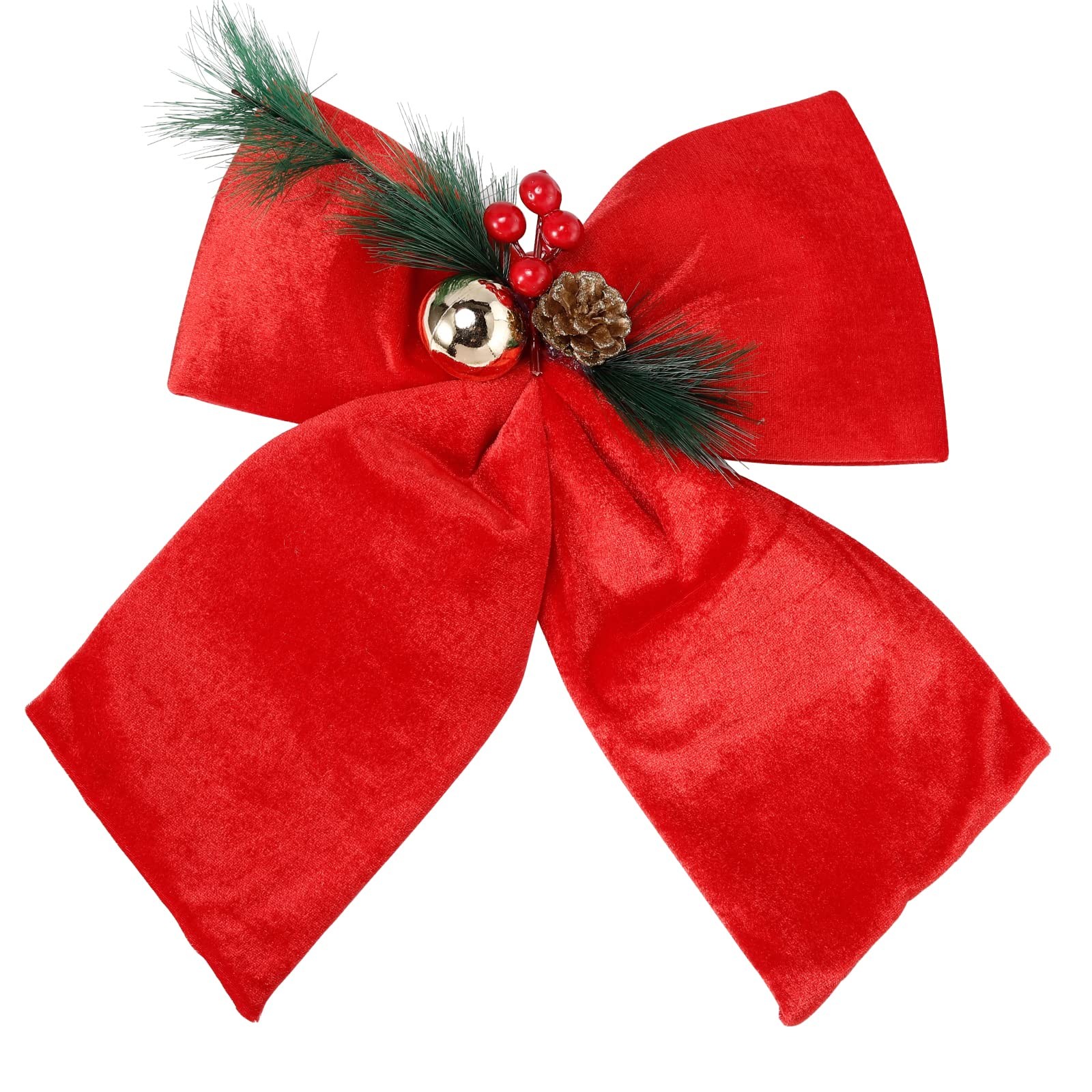 allgala Christmas Velvet Bows – 2 Pack, 30x35cm, Red, Wreath & Tree (XBW92265)