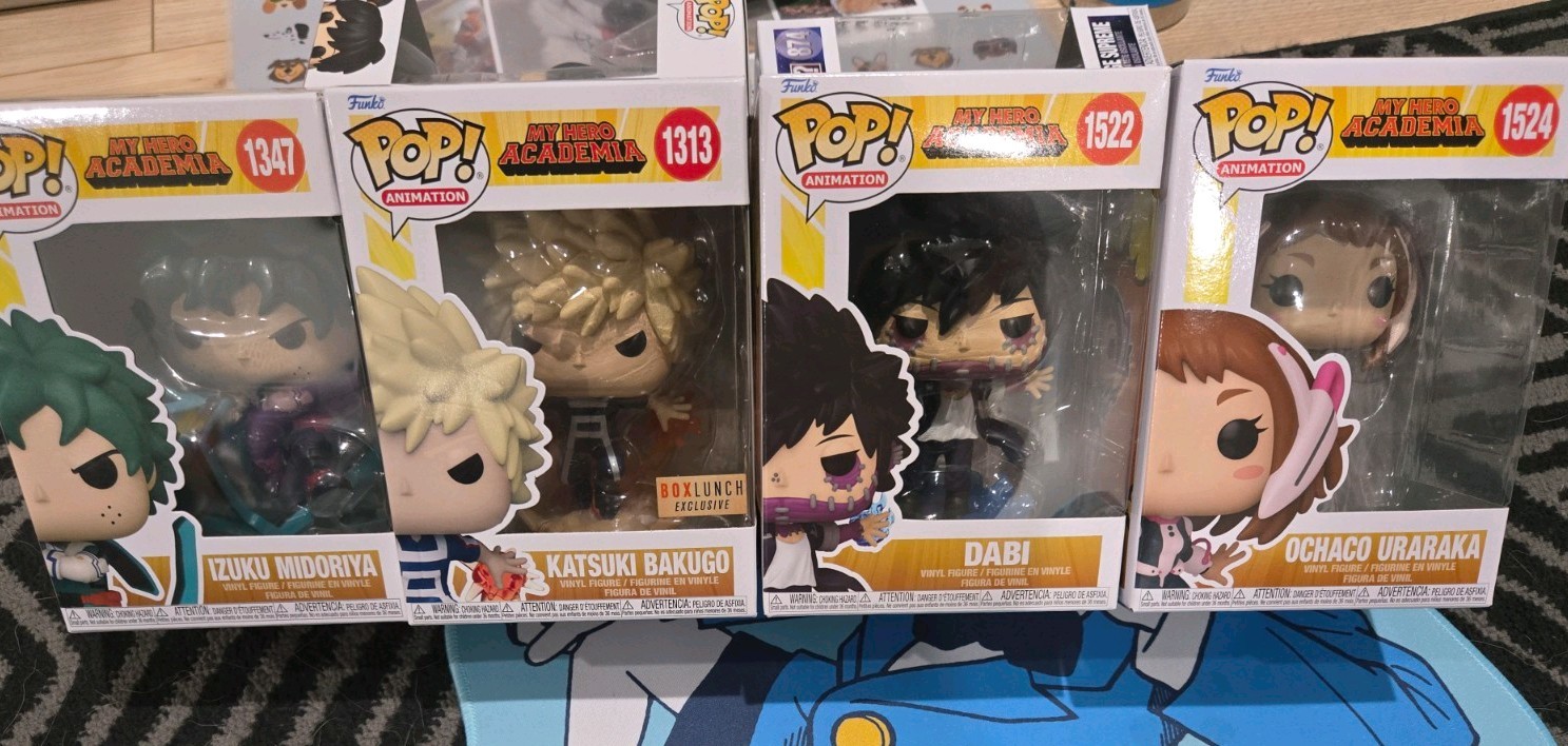 Funko Pop My Hero Academia Lot Sale 4 Pieces Midori, Bakugo, Dabi, Ochaco