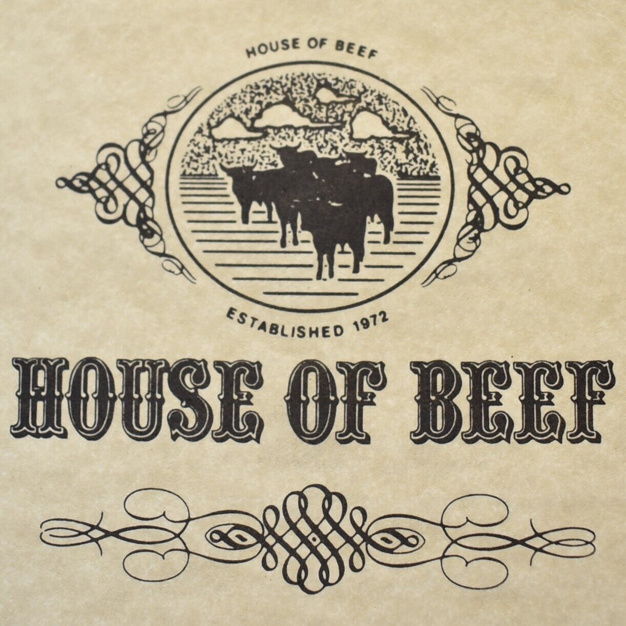 1990s House Of Beef Restaurant Menu 8028 Thomas Drive Panama City Beach Florida