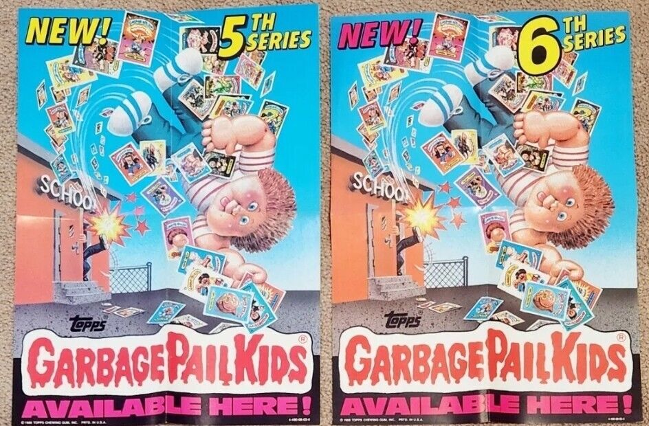 LOT 2 1986 Topps Garbage Pail Kids Original Series 5 & 6 GPK OS5 OS6 POSTERS