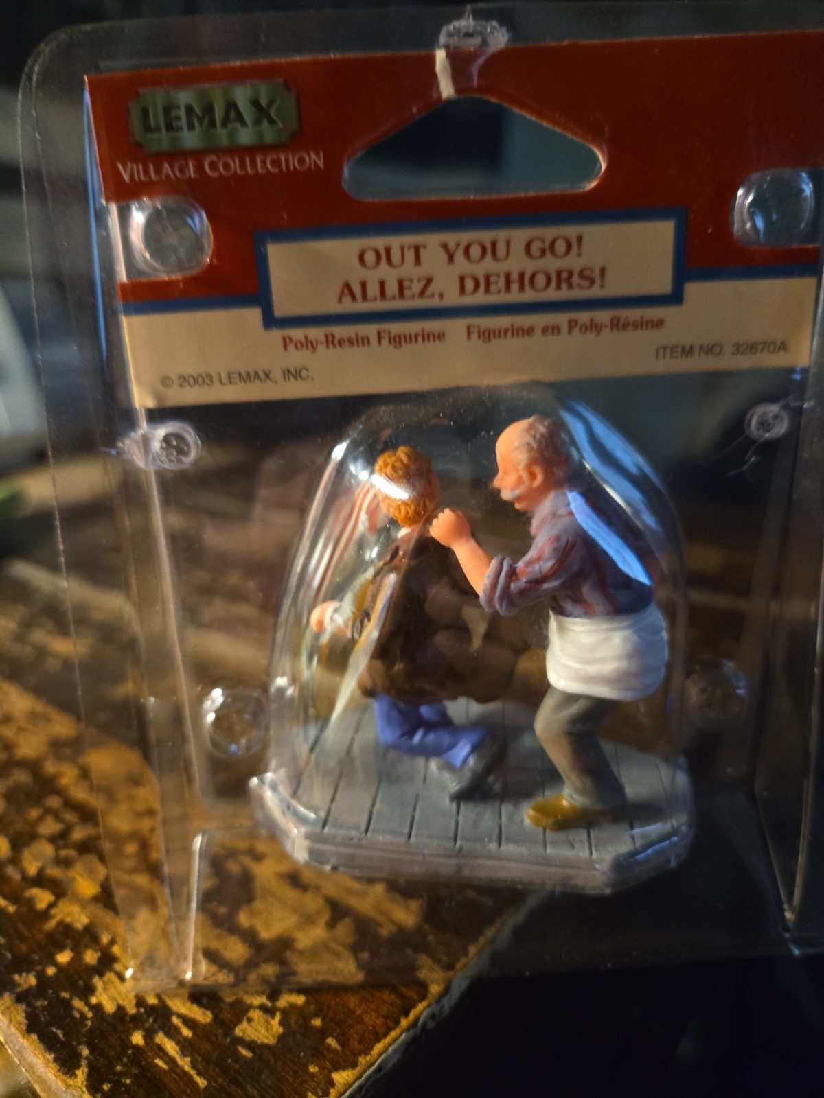 RARE Lemax 2003 Out You Go Drunk Again Get out you no good bum