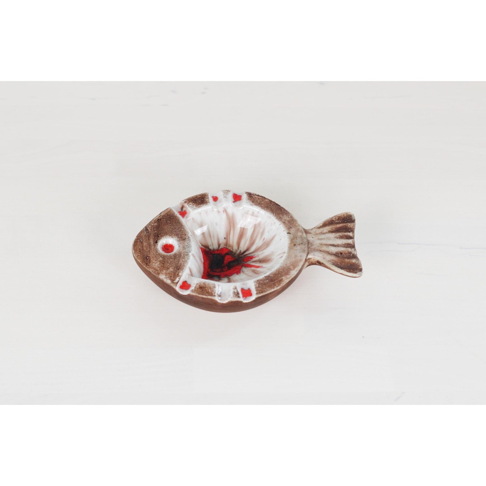 Vintage Studio Pottery Fish Ashtray | Mid-Century Ceramic