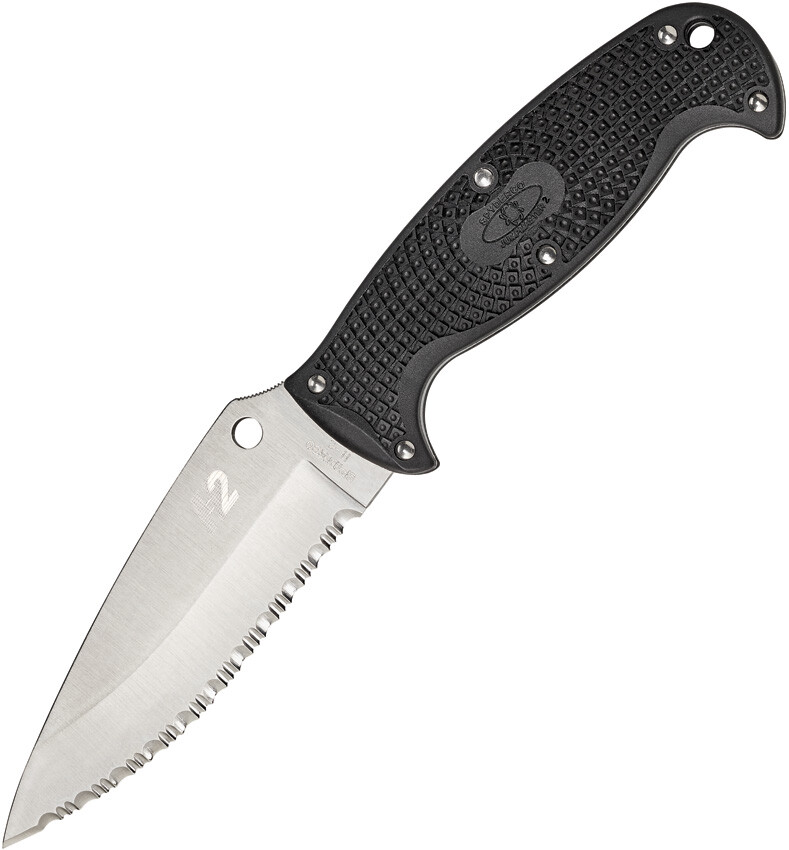 Spyderco Jumpmaster 2 Black H2 Steel Fixed Serrated Blade Knife FB24SBK2 Spyderco Jumpmaster 2 Black H2 Steel Fixed Serrated Blade Knife FB24SBK2