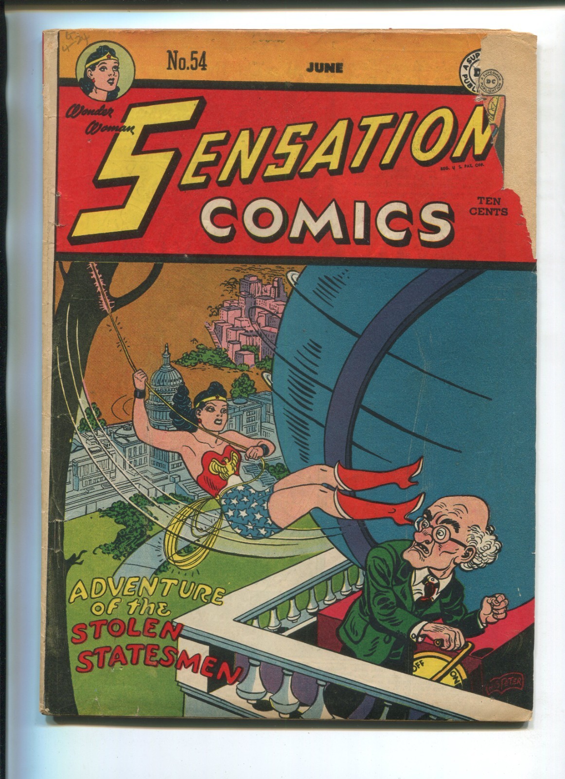 SENSATION COMICS #54 G/VG V1 DC 1946 CLASSIC WONDER WOMAN GOLDEN AGE WOW