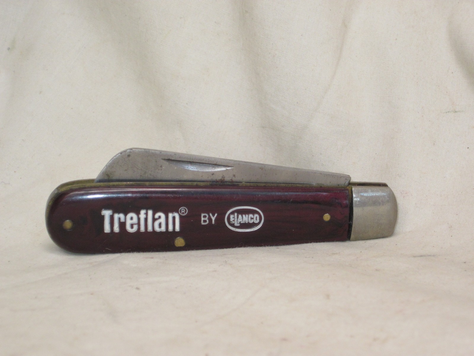 vintage SCHRADE WALDEN 175 single fixed blade knife Treflan ELANCO promo advert