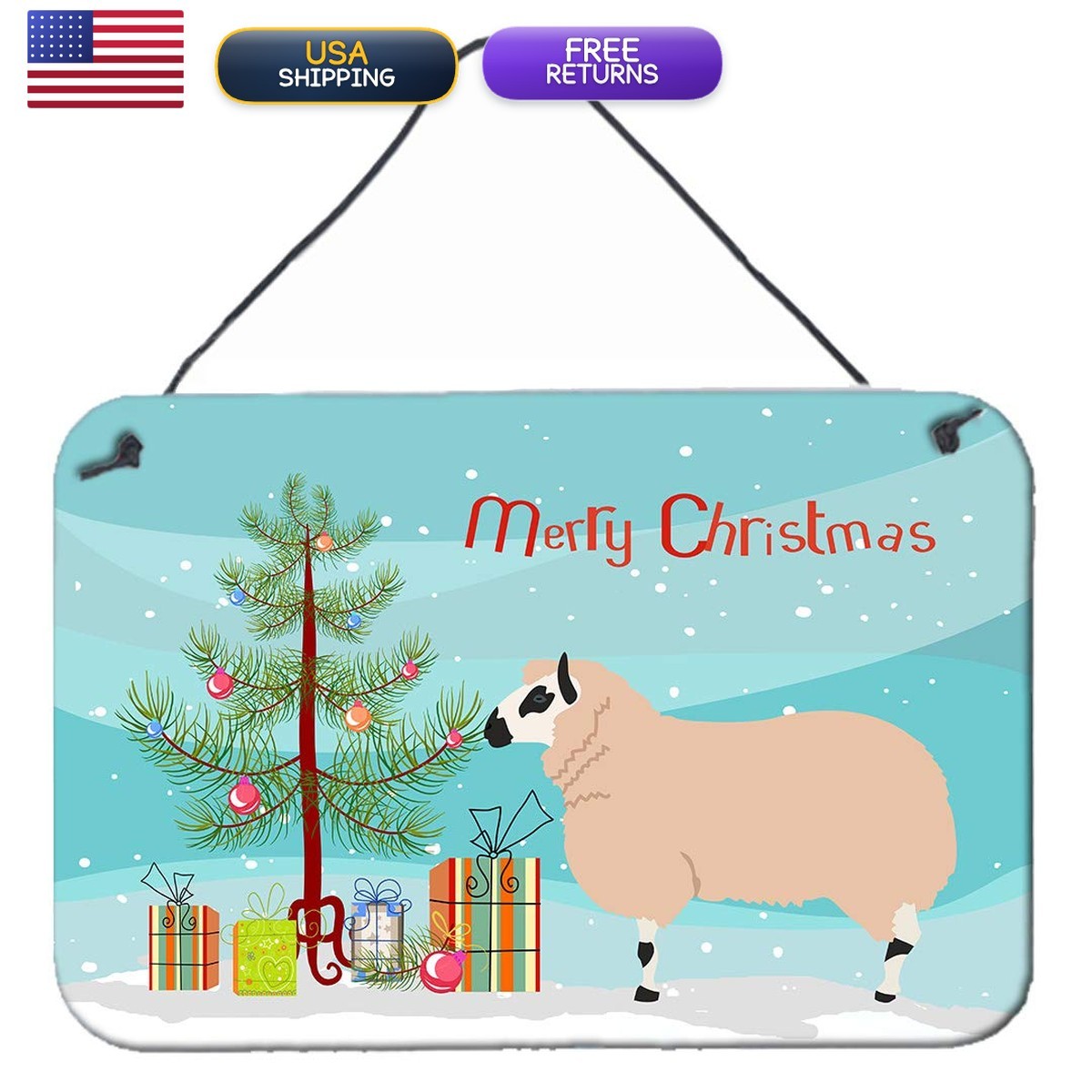 Caroline\'s Treasures BB9346DS812 Kerry Hill Sheep Christmas Wall Or Door