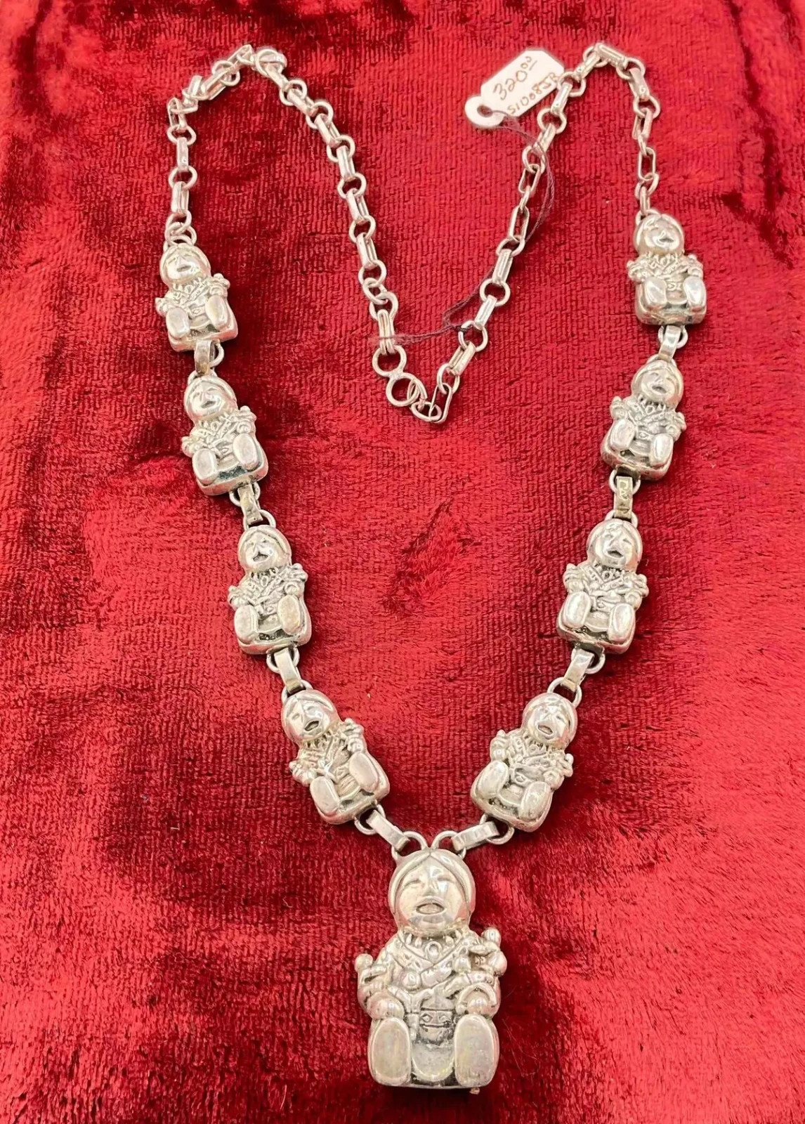 Vintage Carol Felley Southwestern Sterling silver Storyteller necklace