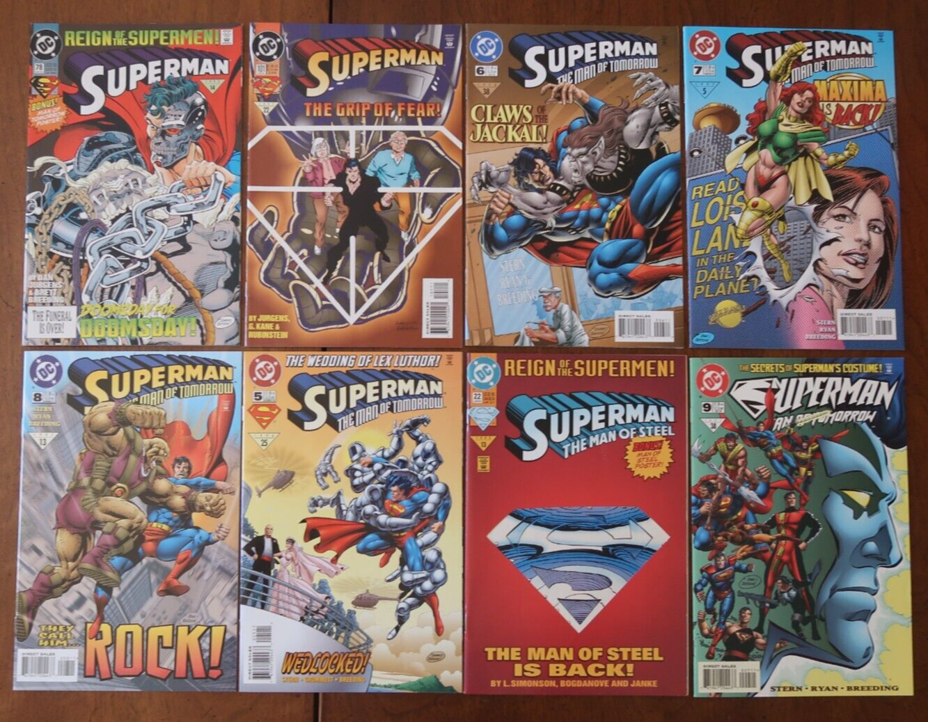 LOT OF 8 SUPERMAN COMIC BOOKS VARIOUS TITLES DC MODERN AGE  NICE GROUP Z2656