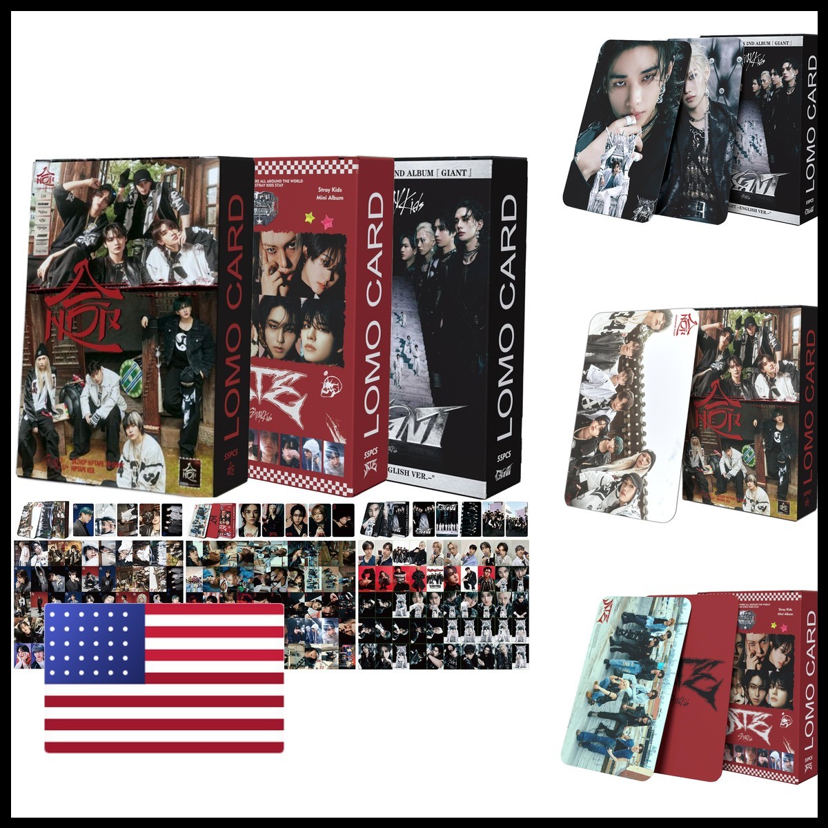 KPOPBTS Stray Kids 3 PACK/165 PCS Photocards Kpop Album Giant Merch SKZHOP