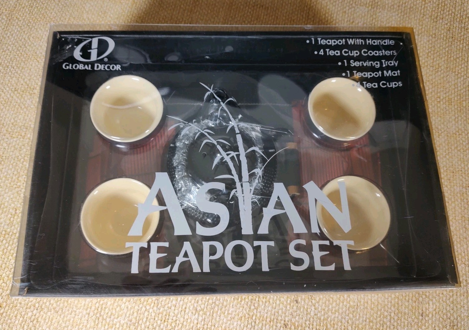 Global Decor Asian Teapot Set - Teapot Coasters Serving Tray 4 Cups Teapot Mat ✅ Global Decor Asian Teapot Set - Teapot Coasters Serving Tray 4 Cups Teapot Mat ✅