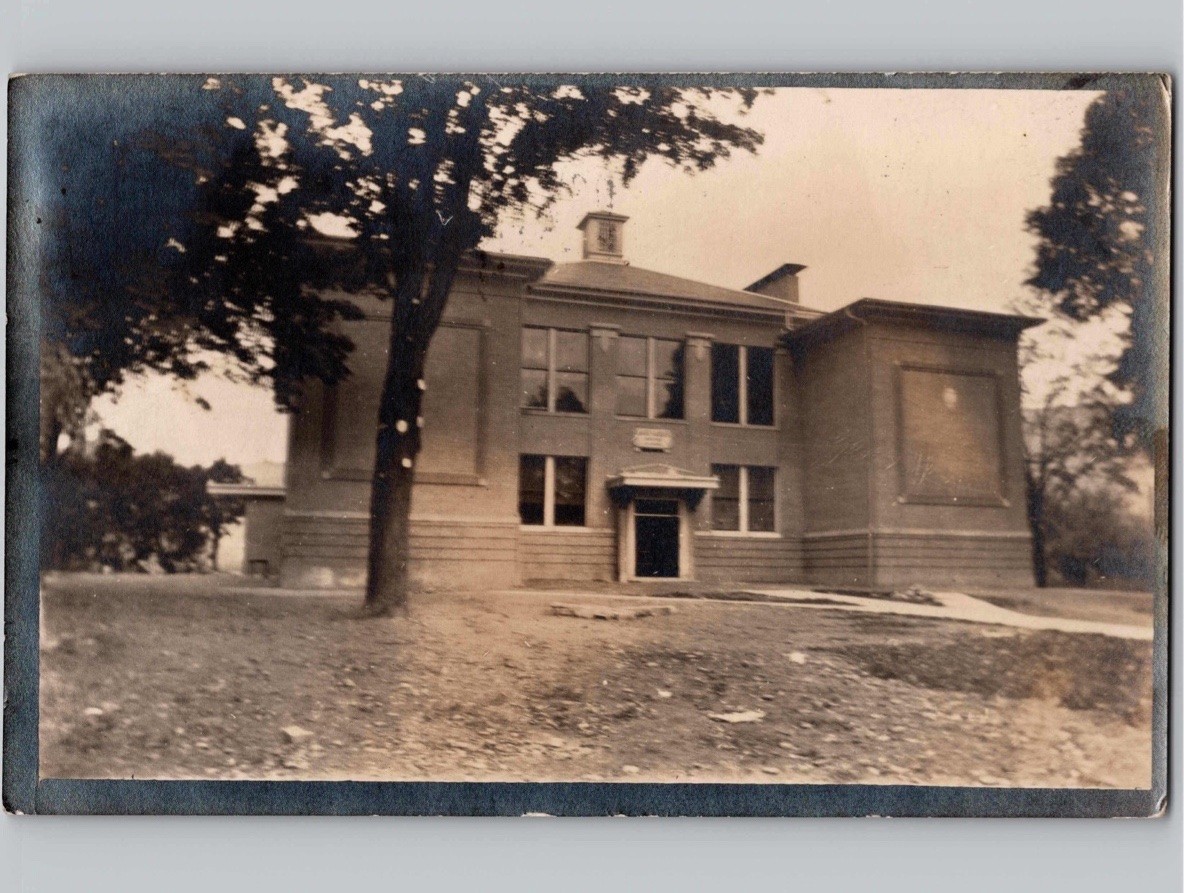 c1916 Public School Building Naples New York NY RPPC Real Photo Postcard