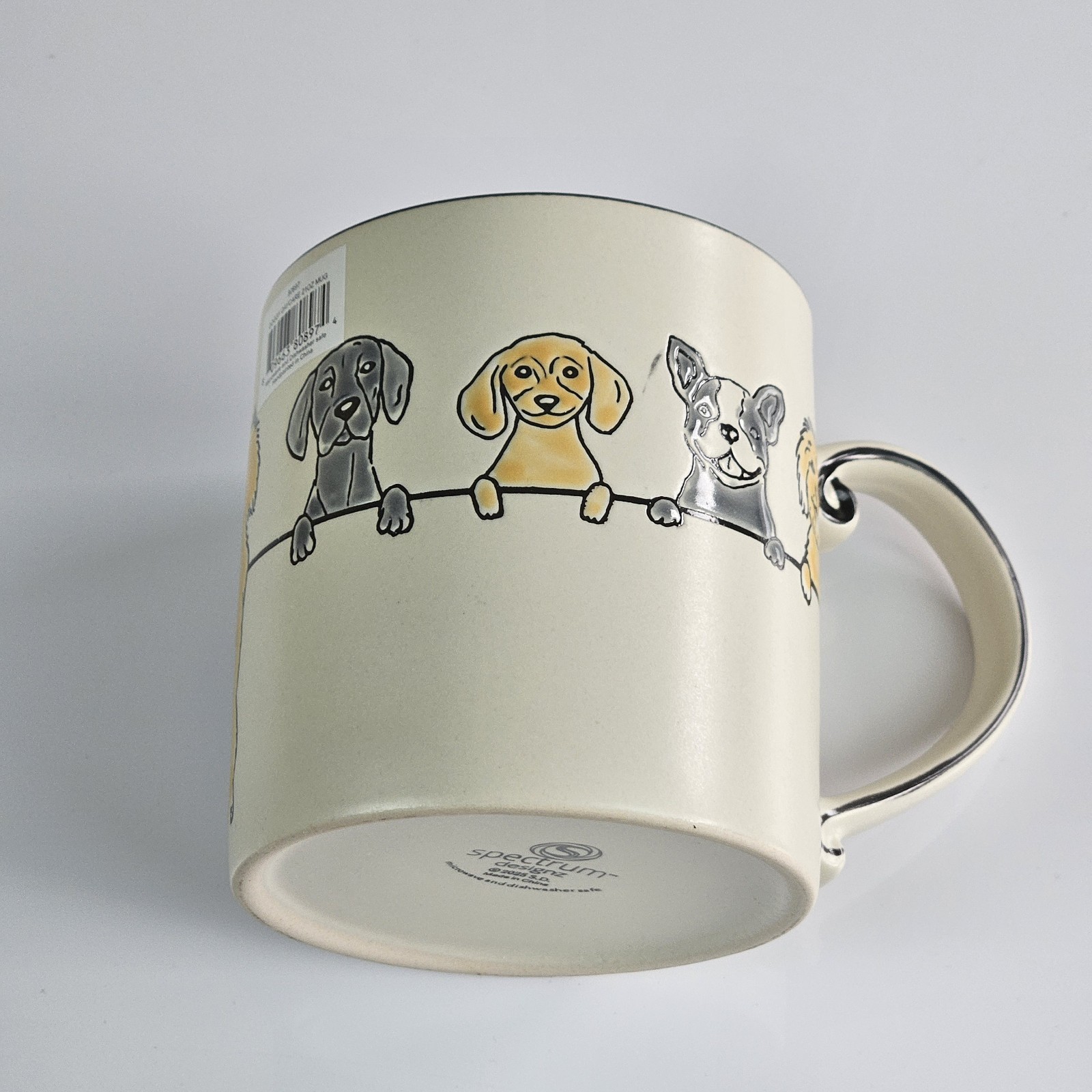 Spectrum Designz Dog Lover Ceramic Coffee Mug Cute Puppy Print Scroll Handle