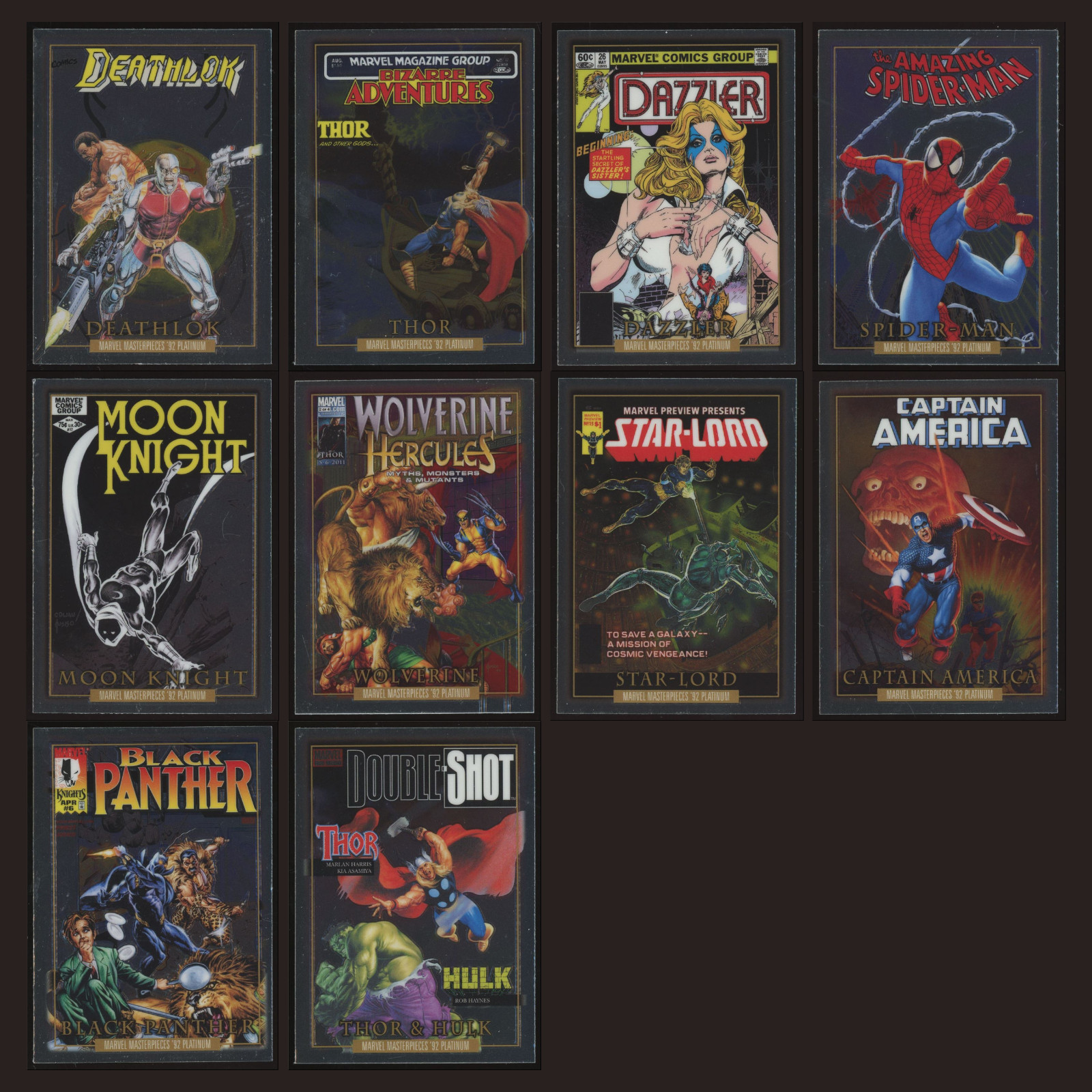2024 UD Marvel Masterpieces ‘92 Platinum Fantastic Covers Complete Set 10 Cards