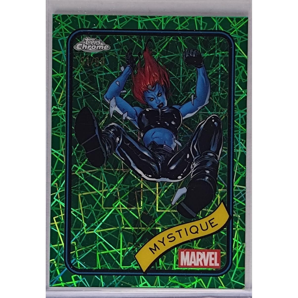 Topps Trading Card Mystique Hulk Green Laser Refractor #7 /99 X-Men