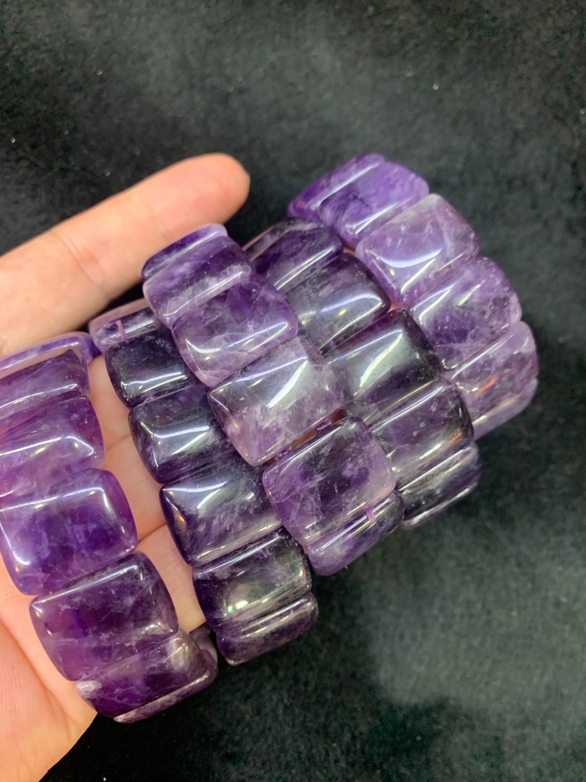 5Pcs Excellent  Rare Tibetan Natural Amethyst Beads Bracelets 