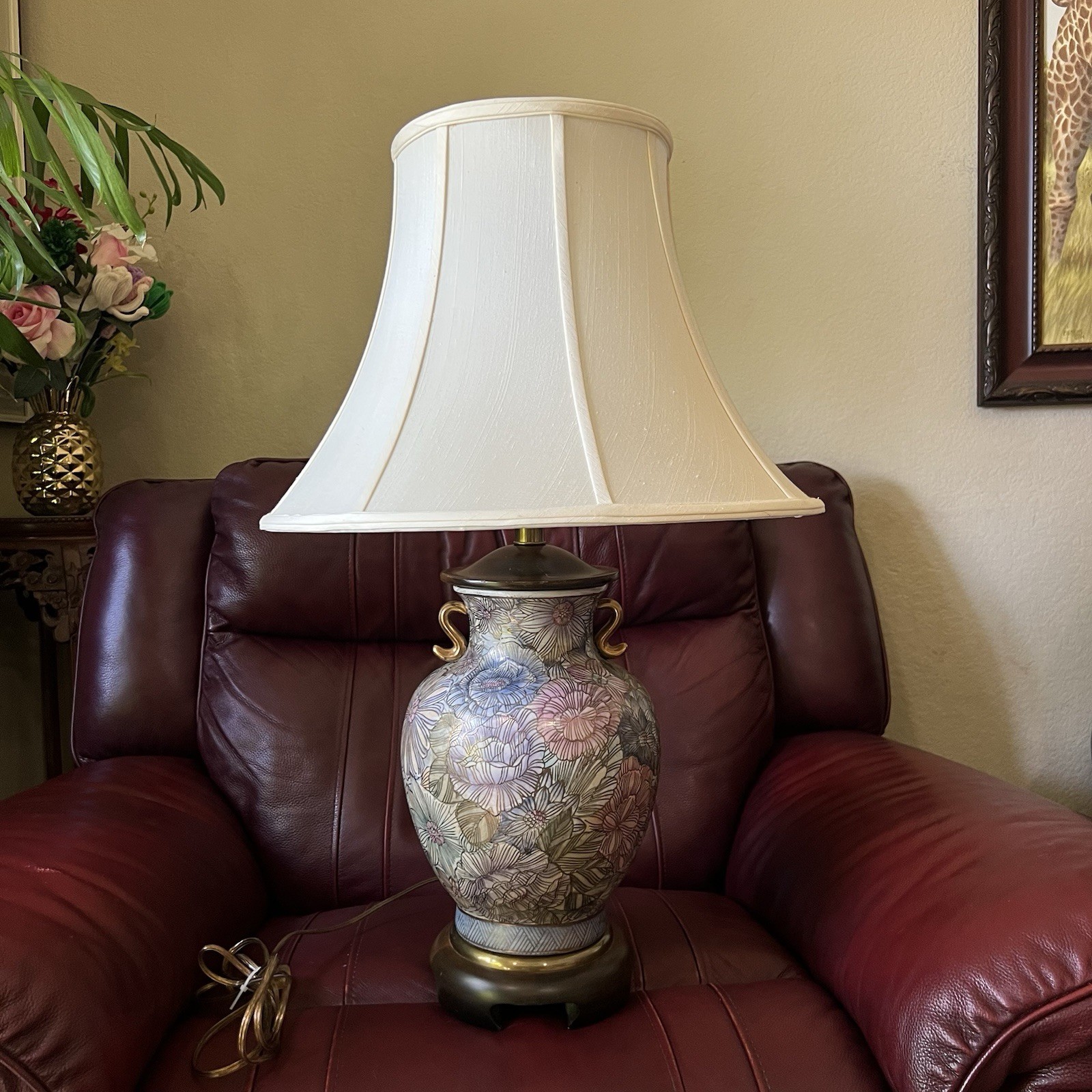 Vintage Frederick Cooper Floral Urn Style Lamps