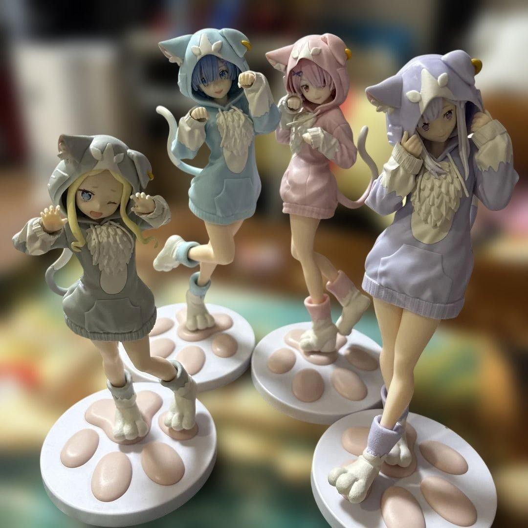Re Zero Rem Ram Emilia Beatrice Figure Set Collectible Anime Japan Preowned