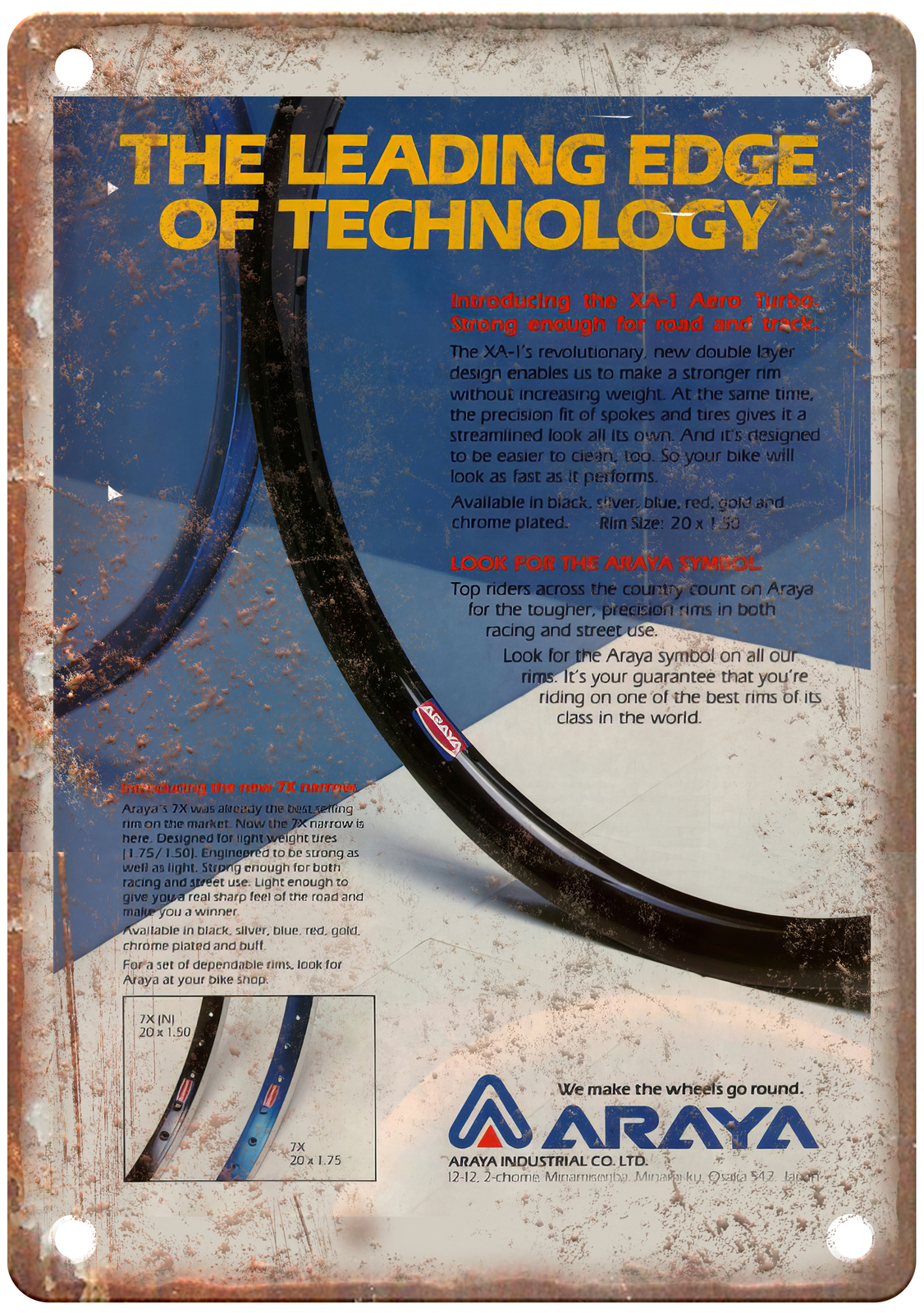Old School BMX 1984 ARAYA Vintage Magazine Ad Reproduction Metal Sign B854