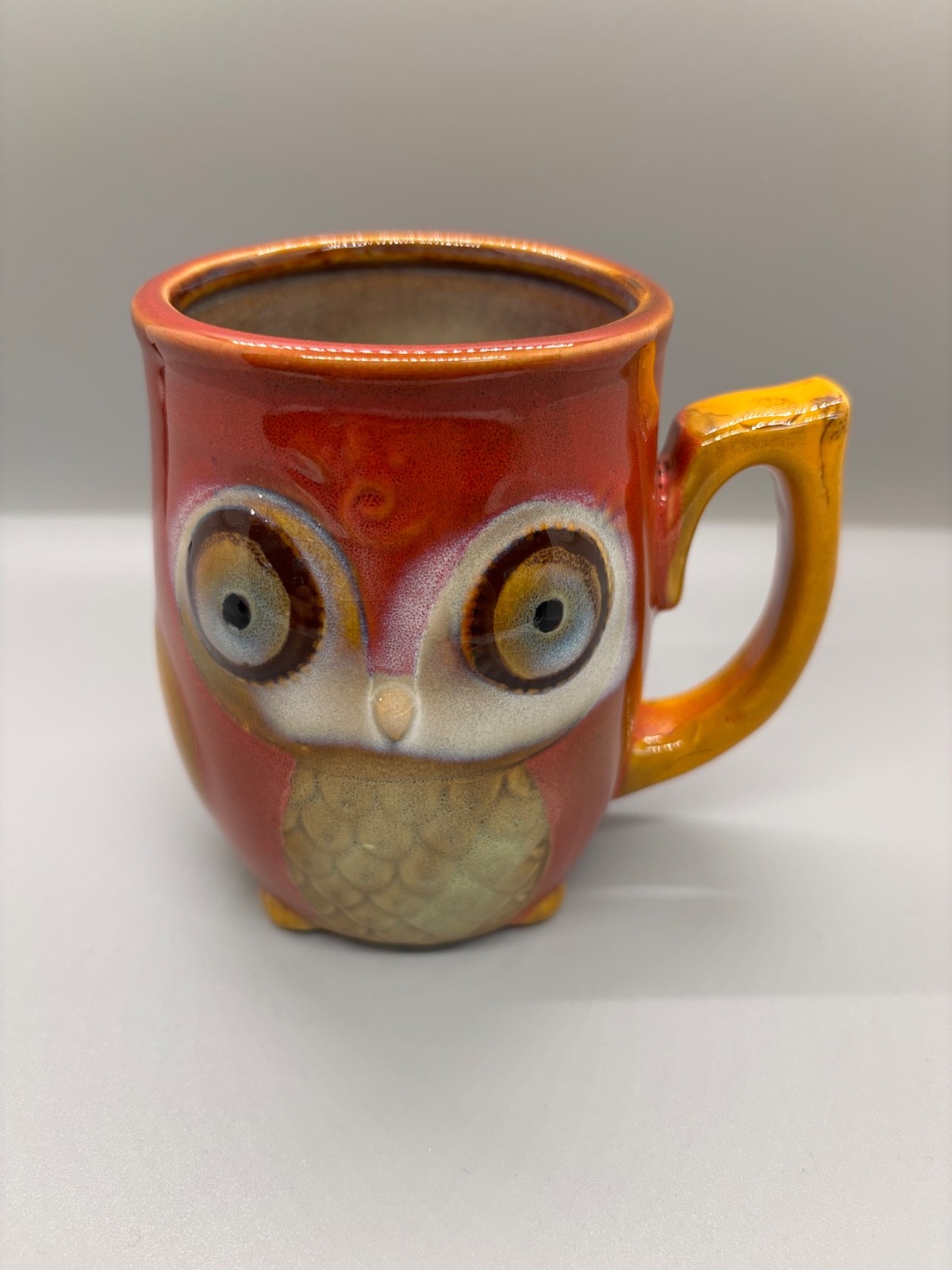 Gibson Home Pottery Glazed Owl Coffee Mug Embossed Gibson Home Pottery Glazed Owl Coffee Mug Embossed