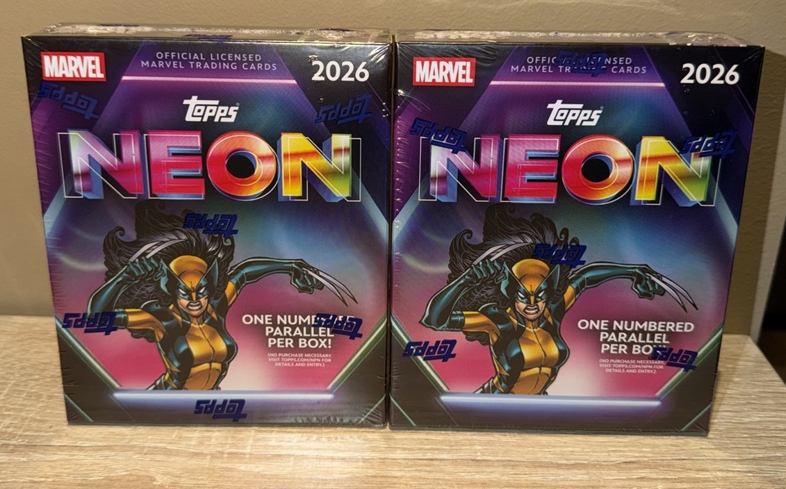 2026 TOPPS NEON MARVEL MEGA BOX SEALED LOT OF 2 - IN HAND
