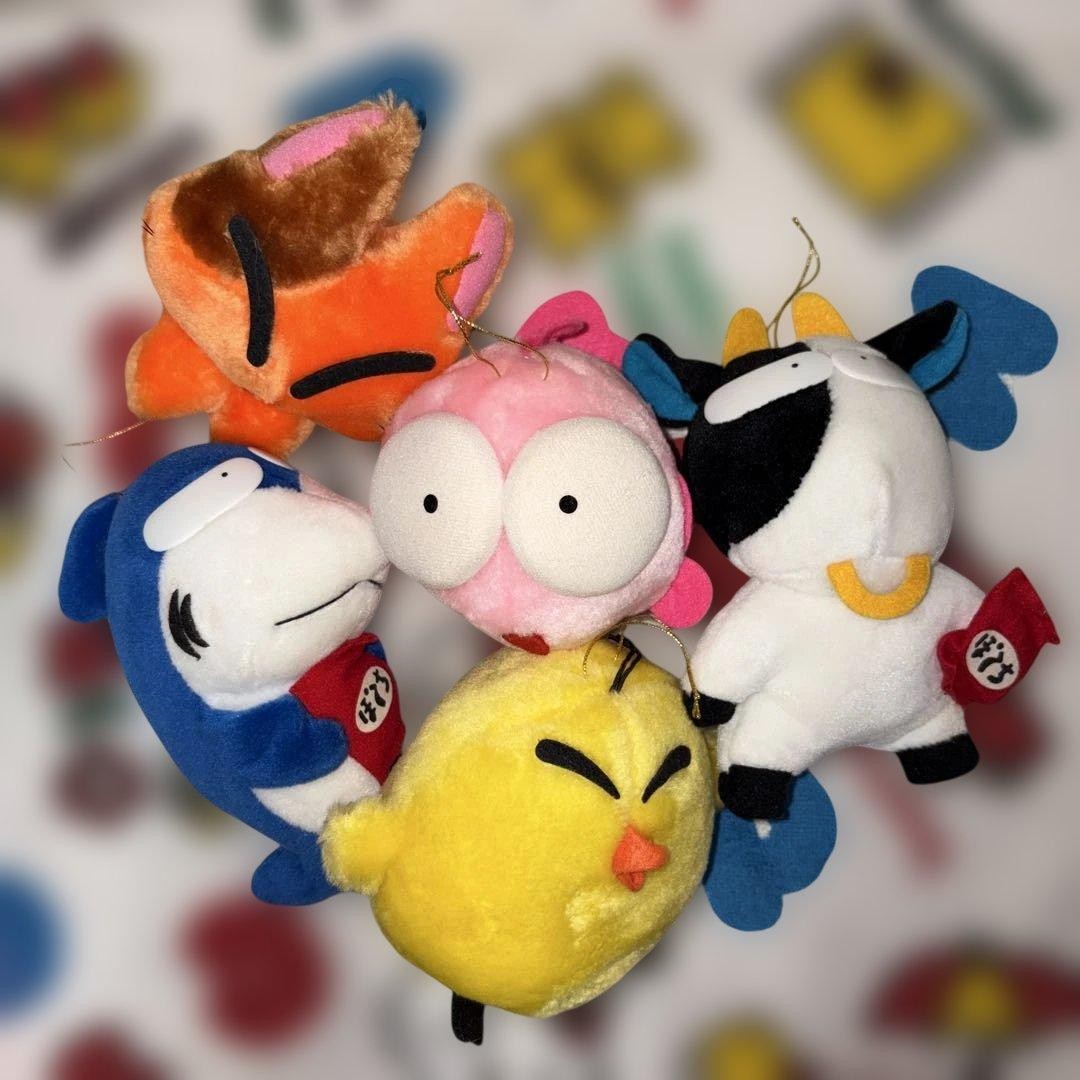 Kodansha Kingyo Chuuihou Mascot Plush Set Rare Vintage 1989 1993 Item