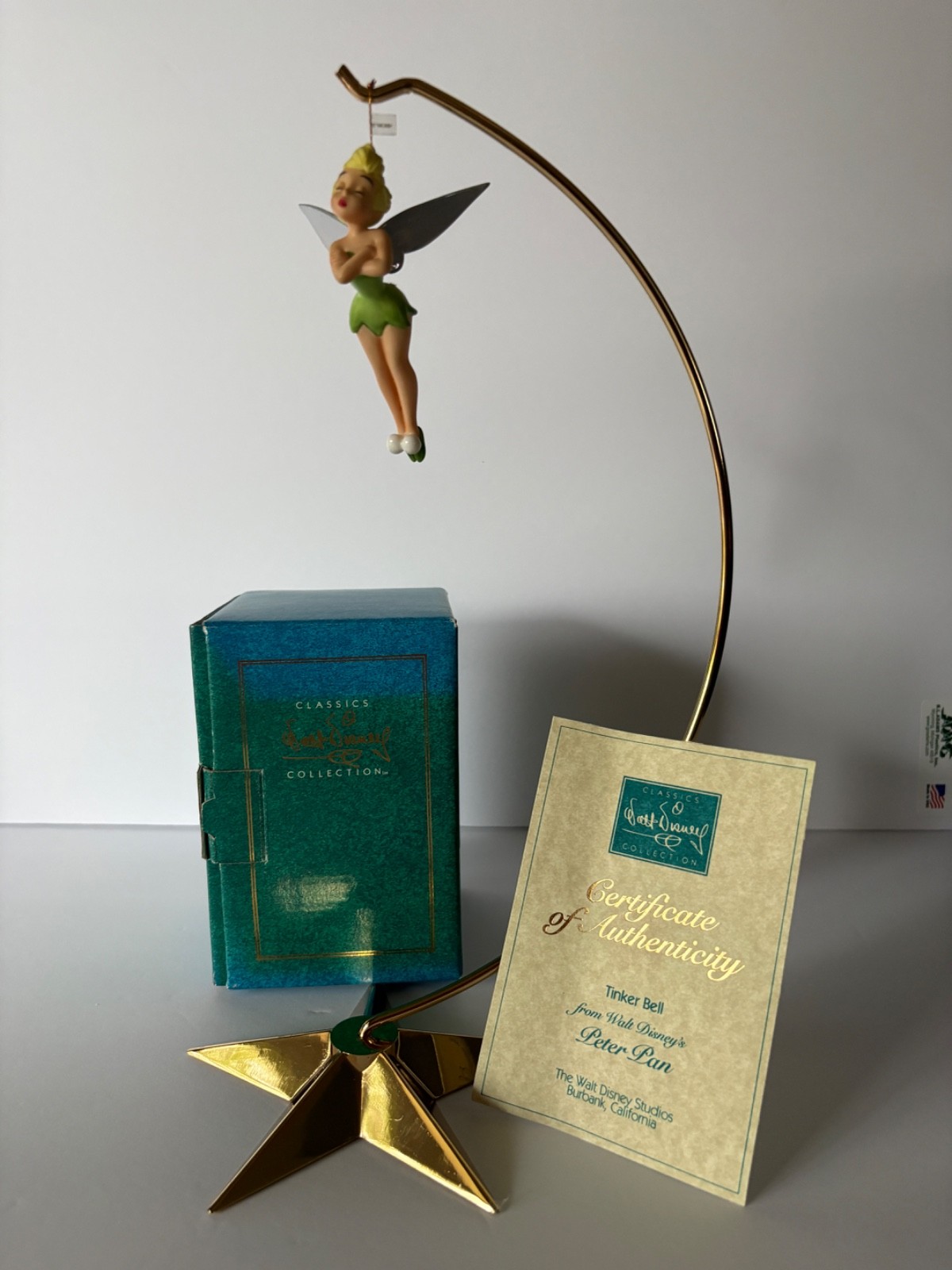 WDCC TINKERBELL ORNAMENT 1996 SPECIAL EDITION COA & BOX