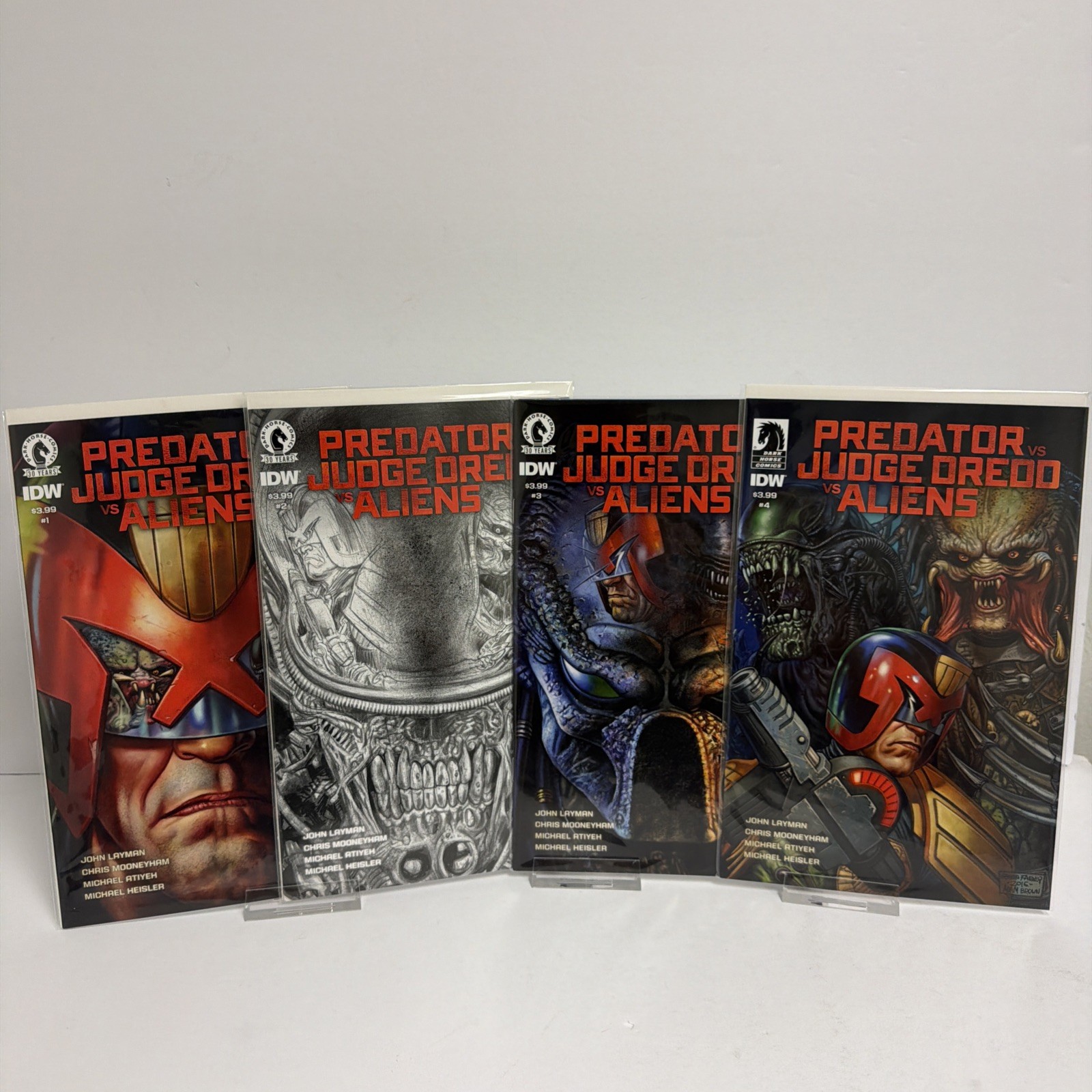 Predator vs Judge Dredd vs Aliens #1-#4 Complete Set #2 Pencil Variant 2016