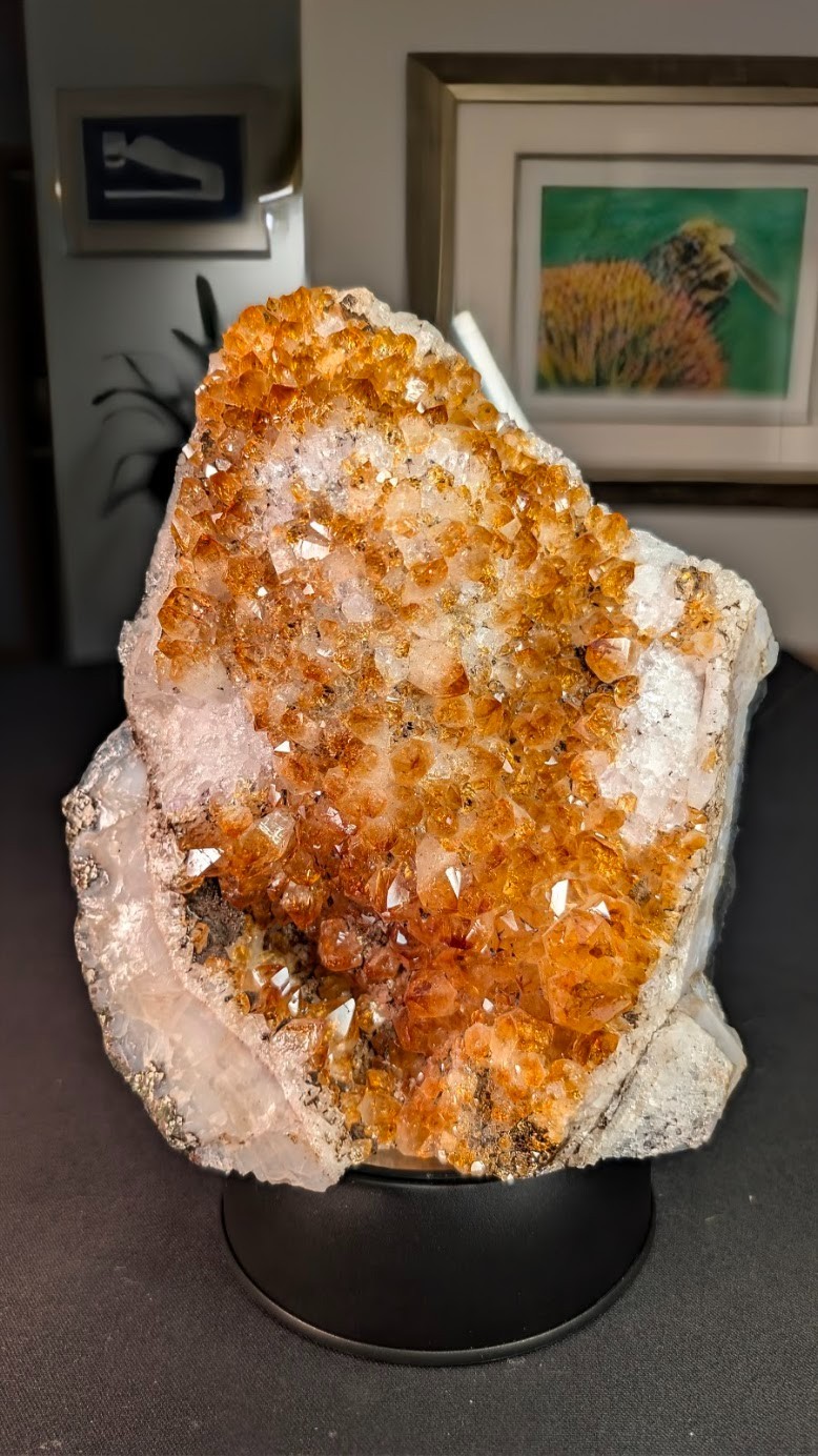 Beautiful Brazilian Citrine Cathedral | Warm Honey-Golden Crystal Display