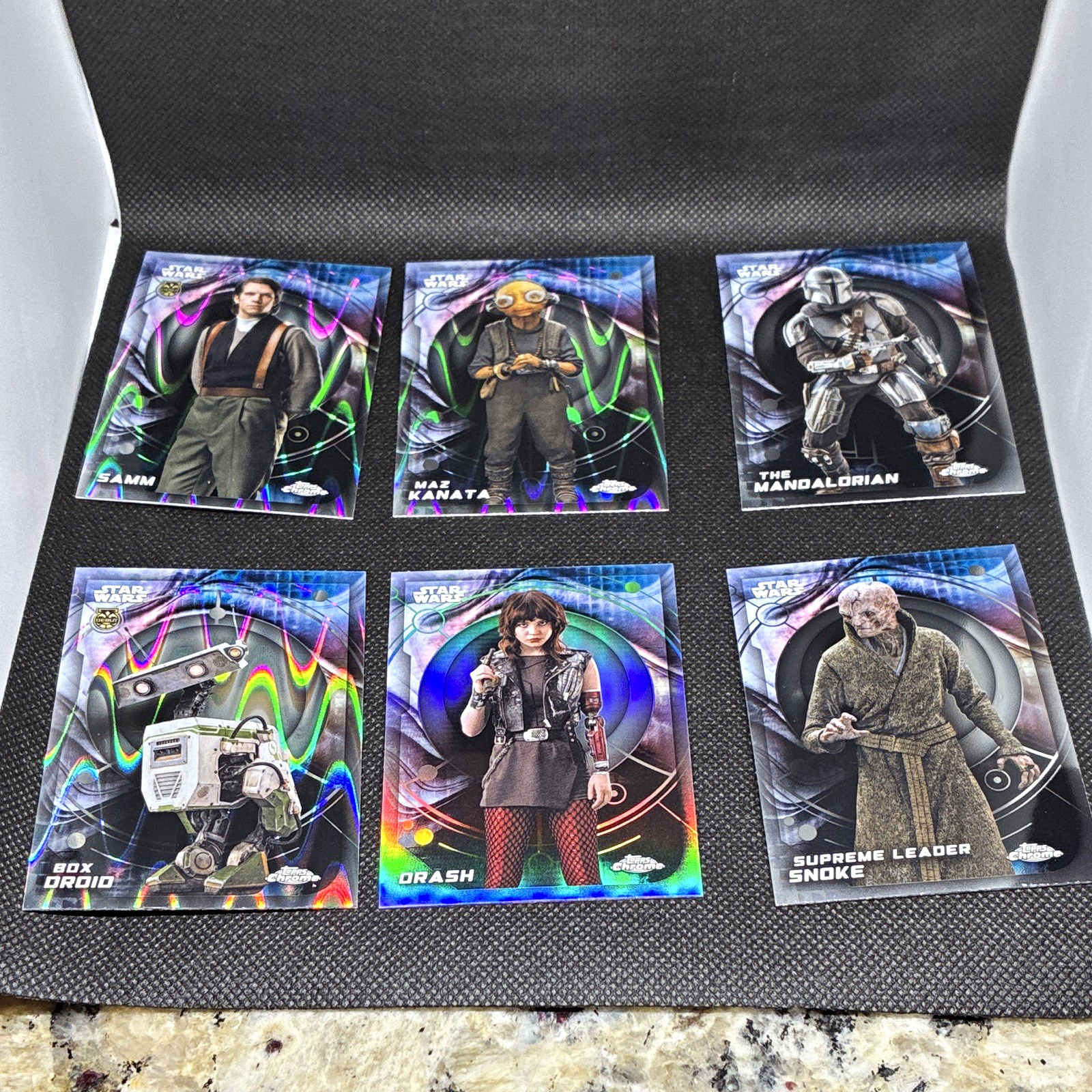 2026 Topps Chrome Star Wars 6-Card Parallel/base Lot Samm Maz Kanata Mandalorian