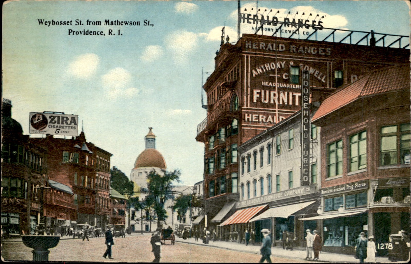 Providence RI Street Scene Charles H. Sedgdon c1900s-10s Vintage Postcard Providence RI Street Scene Charles H. Sedgdon c1900s-10s Vintage Postcard