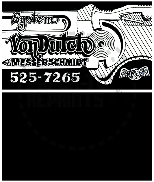 VON DUTCH SYSTEM BUSINESS CARD - VINTAGE REPRINT