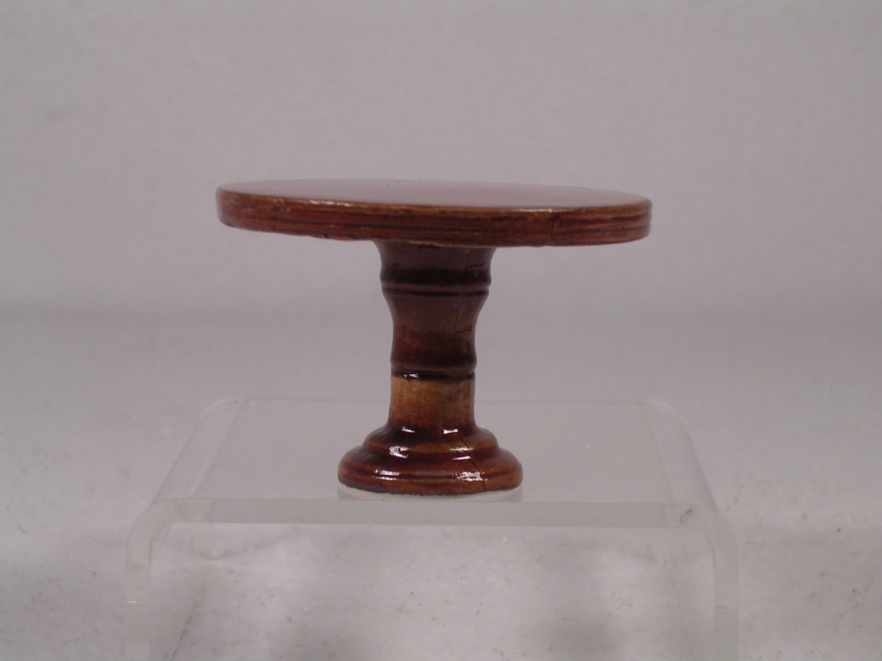 Klima Miniature Porcelain Round Brown Pedestal Table Figurine  #K1941  NEW