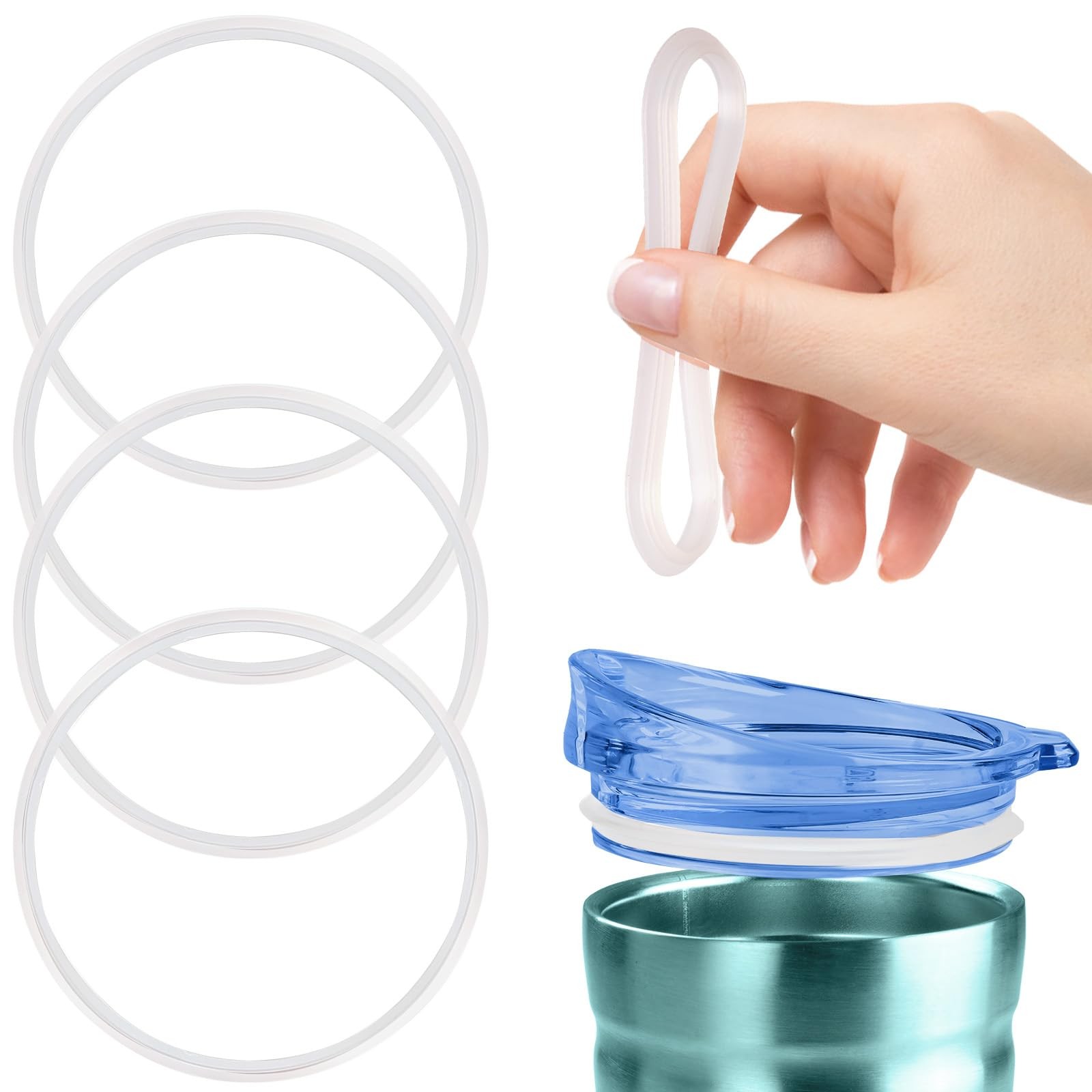 Lid Gasket for Bubba Envy 24oz Tumbler, 4 Pack Seals 24 Ounces, clear Lid Gasket for Bubba Envy 24oz Tumbler, 4 Pack Seals 24 Ounces, clear