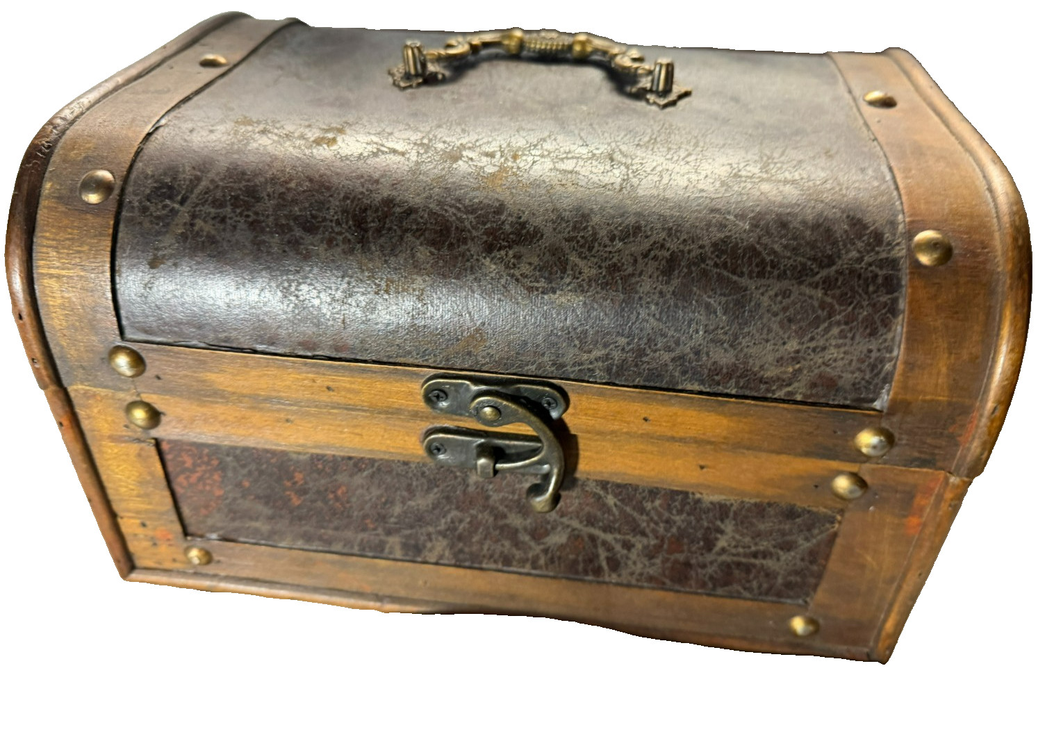 😁Original Wooden And Leather Treasure Chest  LOW PRICE