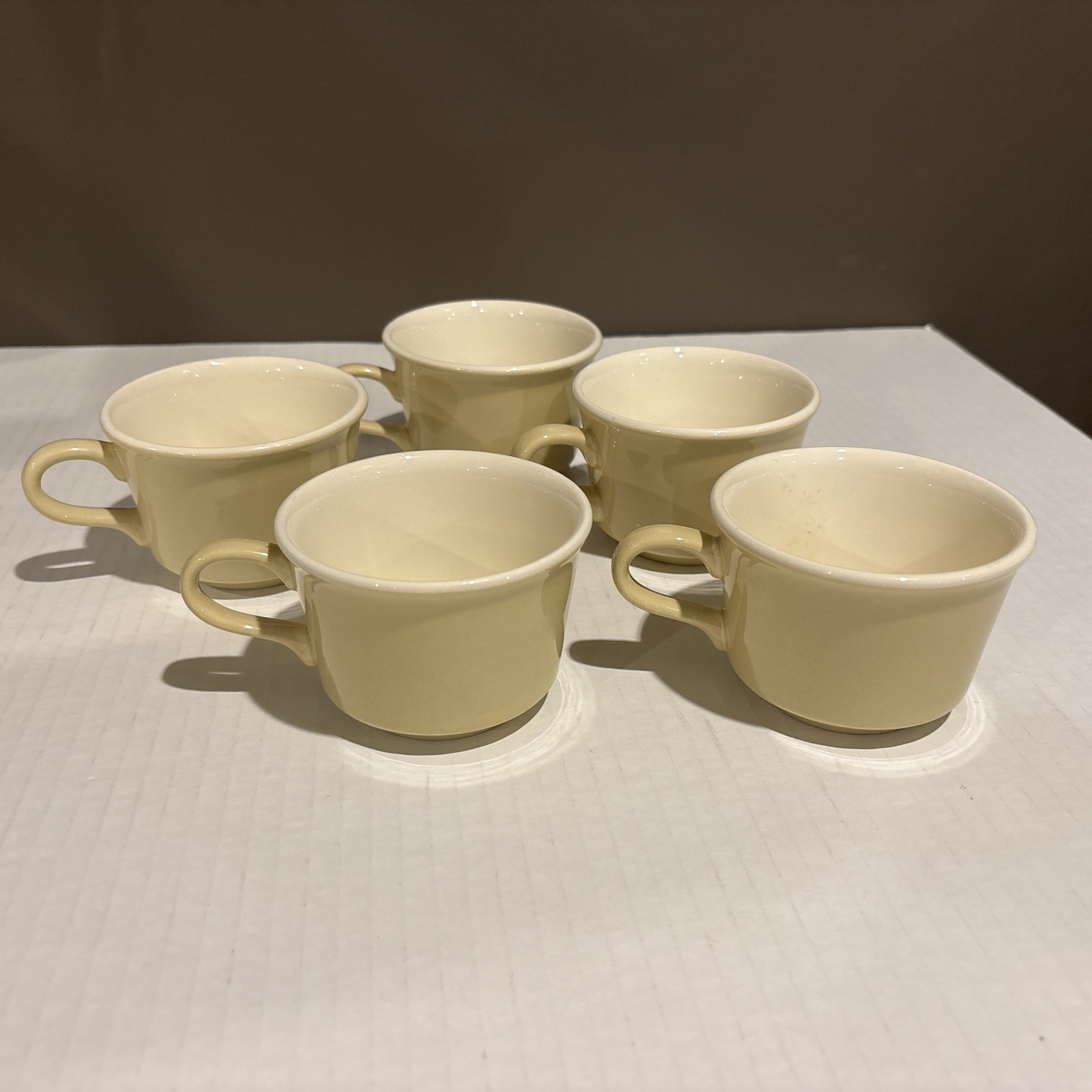Vintage USA Restaurant Ware Diner Coffee Cup Mug Cream Yellow 5 count lot