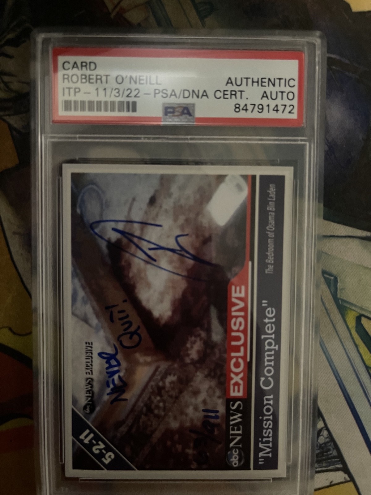 robert o\'neill signed card  psa