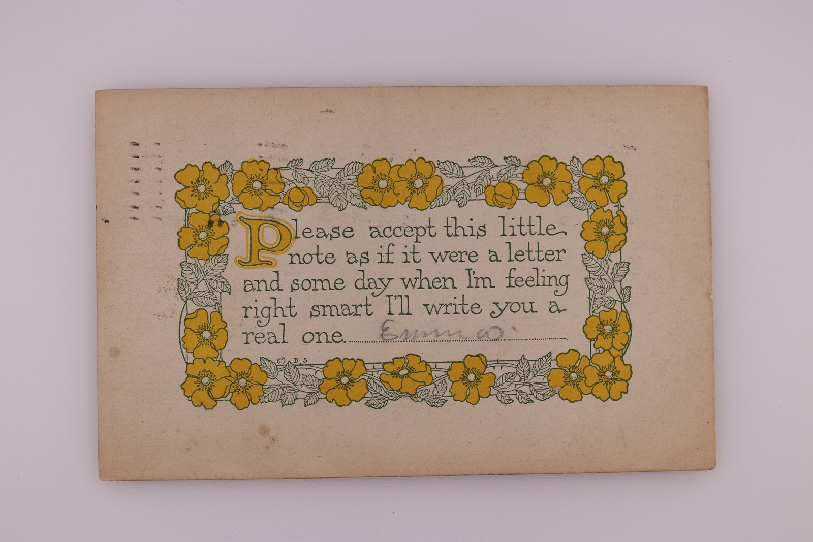 1912 Lakewood NJ Floral Note Postcard Desarts Studios Divided Back