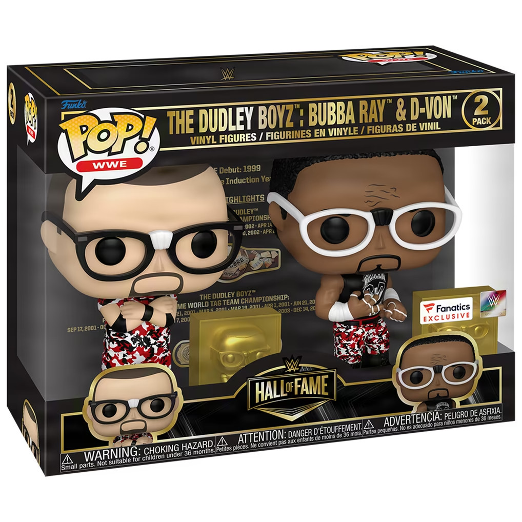 The Dudley Boyz Funko Fanatics Exclusive WWE Hall of Fame Red Camo Two-Pack Pop