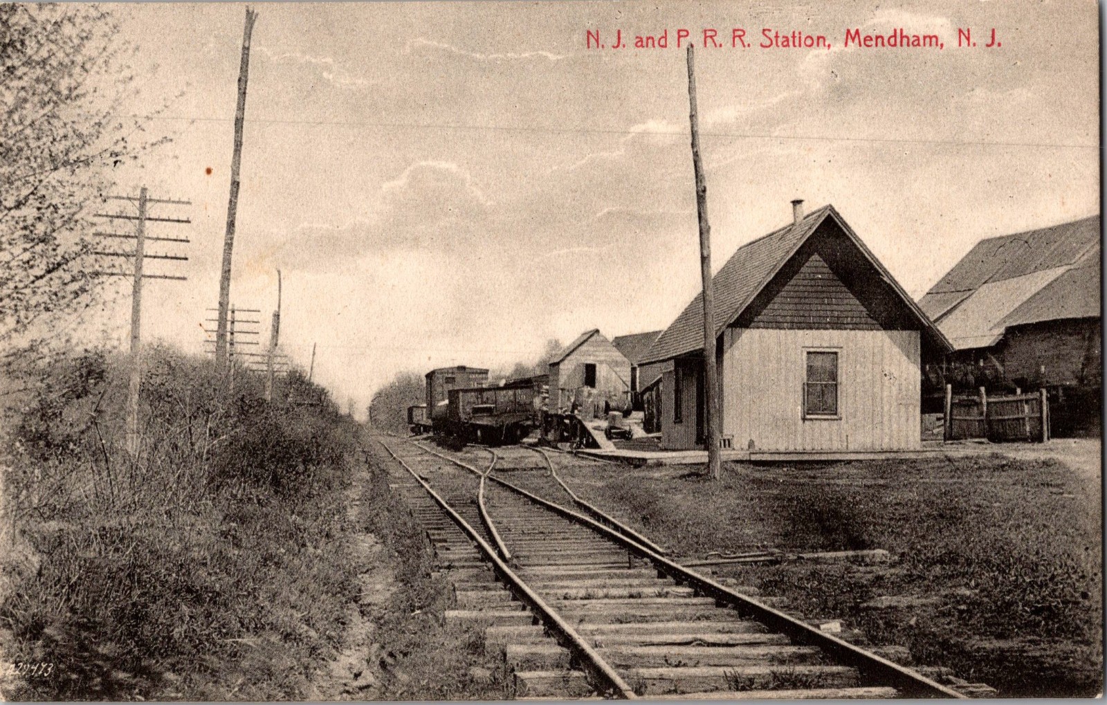 [72F] Postcard NJ & PRR Station Mendham NJ