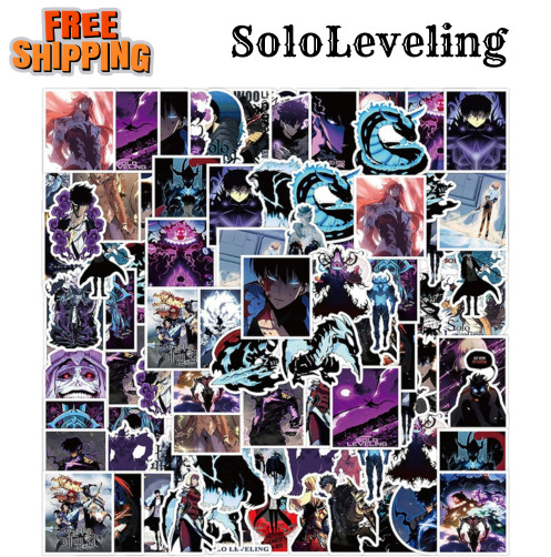 50PCS Solo Leveling Cartoon Decals for Laptop,Phone Case,Helmet,Water Bottle,Tra