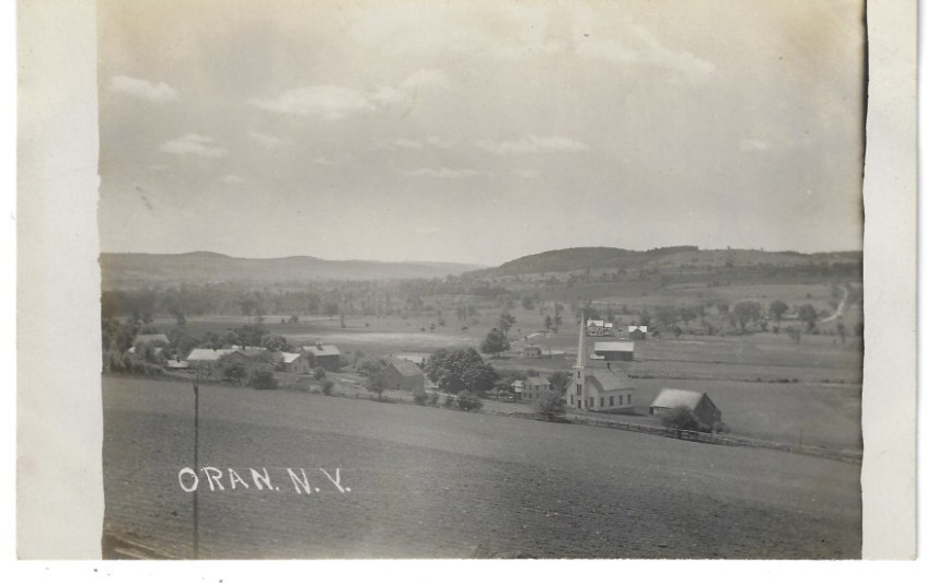 Oran NY Sky View Pompey Onondaga County NY RPPC Photo Postcard Cazenovia c.1910