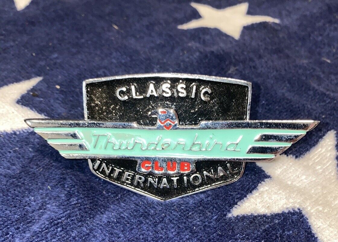 Vintage Classic Ford Thunderbird International Club Emblem Badge Collectible