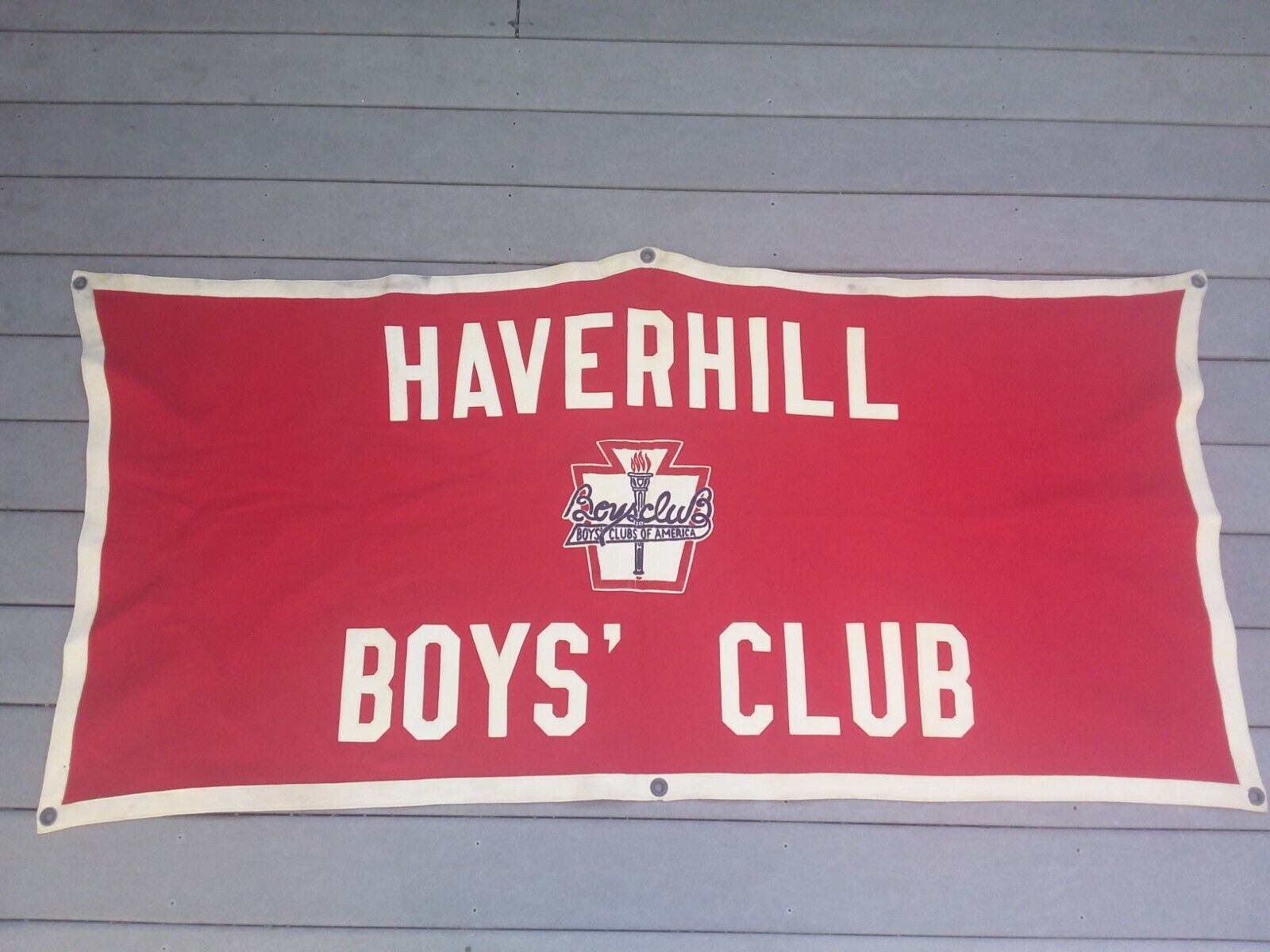 Boys And Girls Club vintage boys club Haverhill Mass Banner flag ymca felt