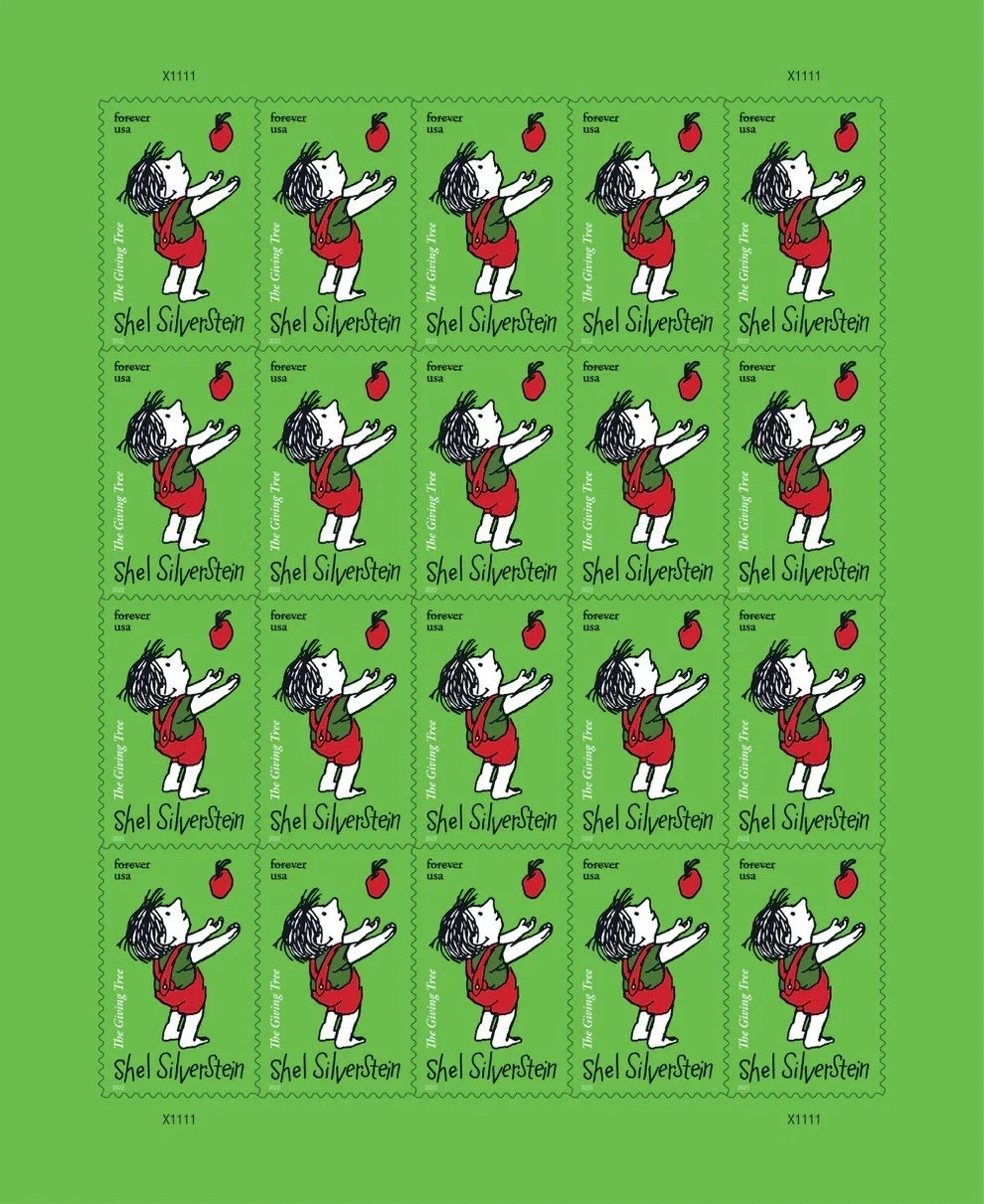 2022 SHEET OF  FIRST CLASS LETTER SHEL SILVERSTEIN 78¢  5 Sheets, Total 100 Pcs