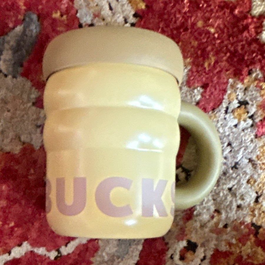 Starbucks military, beige Mug Cup w/ Purple 
