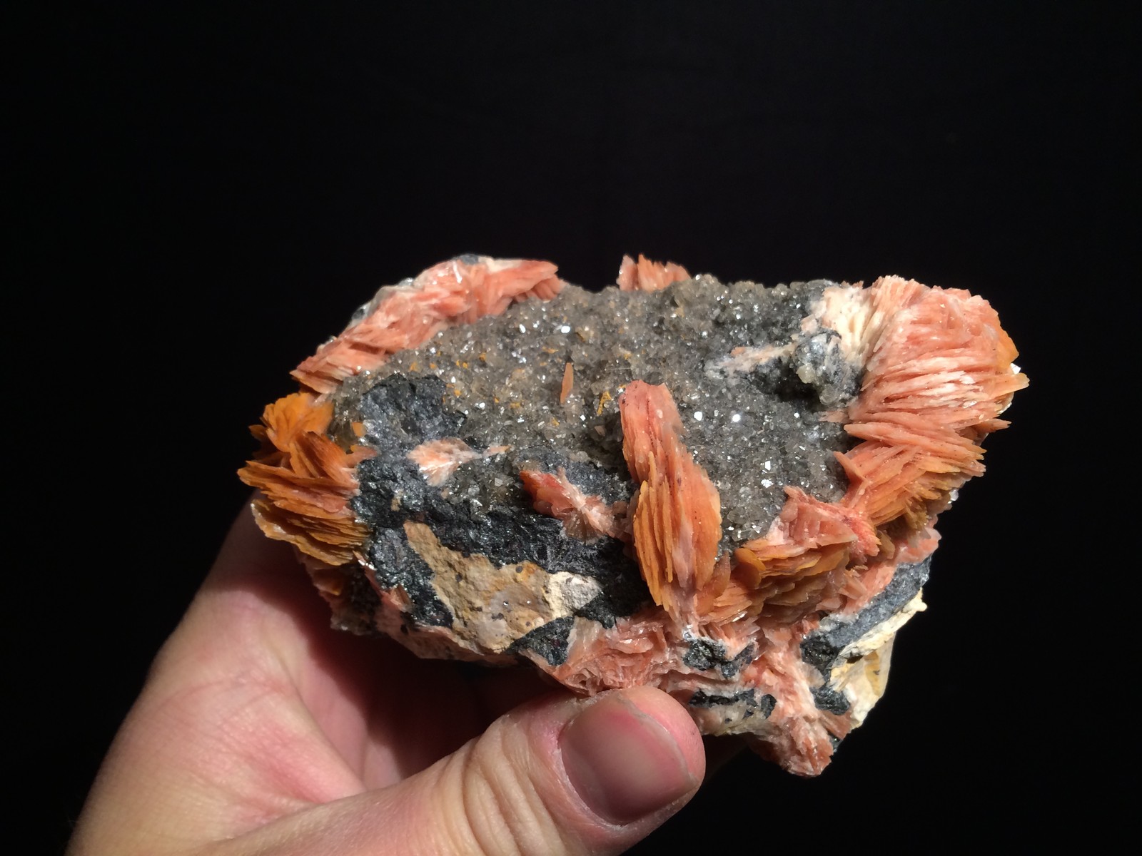 Superb Fluorescent Baryte On Cerussite Weighing 742 Grams
