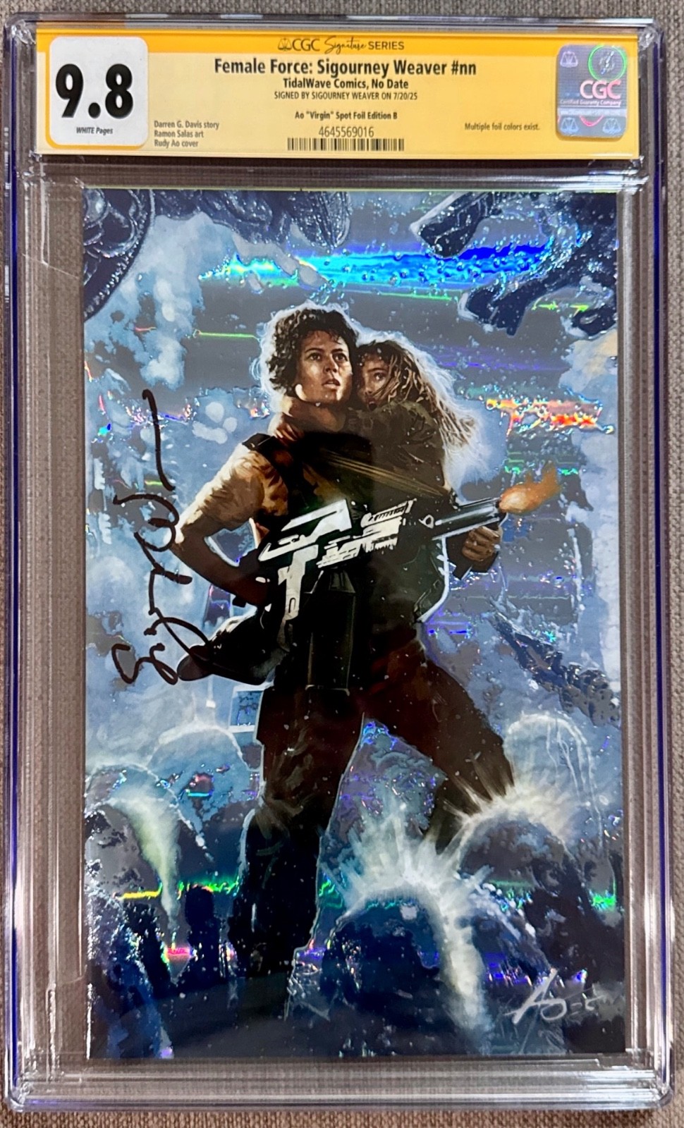 FEMALE FORCE: SIGOURNEY WEAVER VIRGIN EDITION CGC 9.8 SIGNED BY SIGOURNEY WEAVER