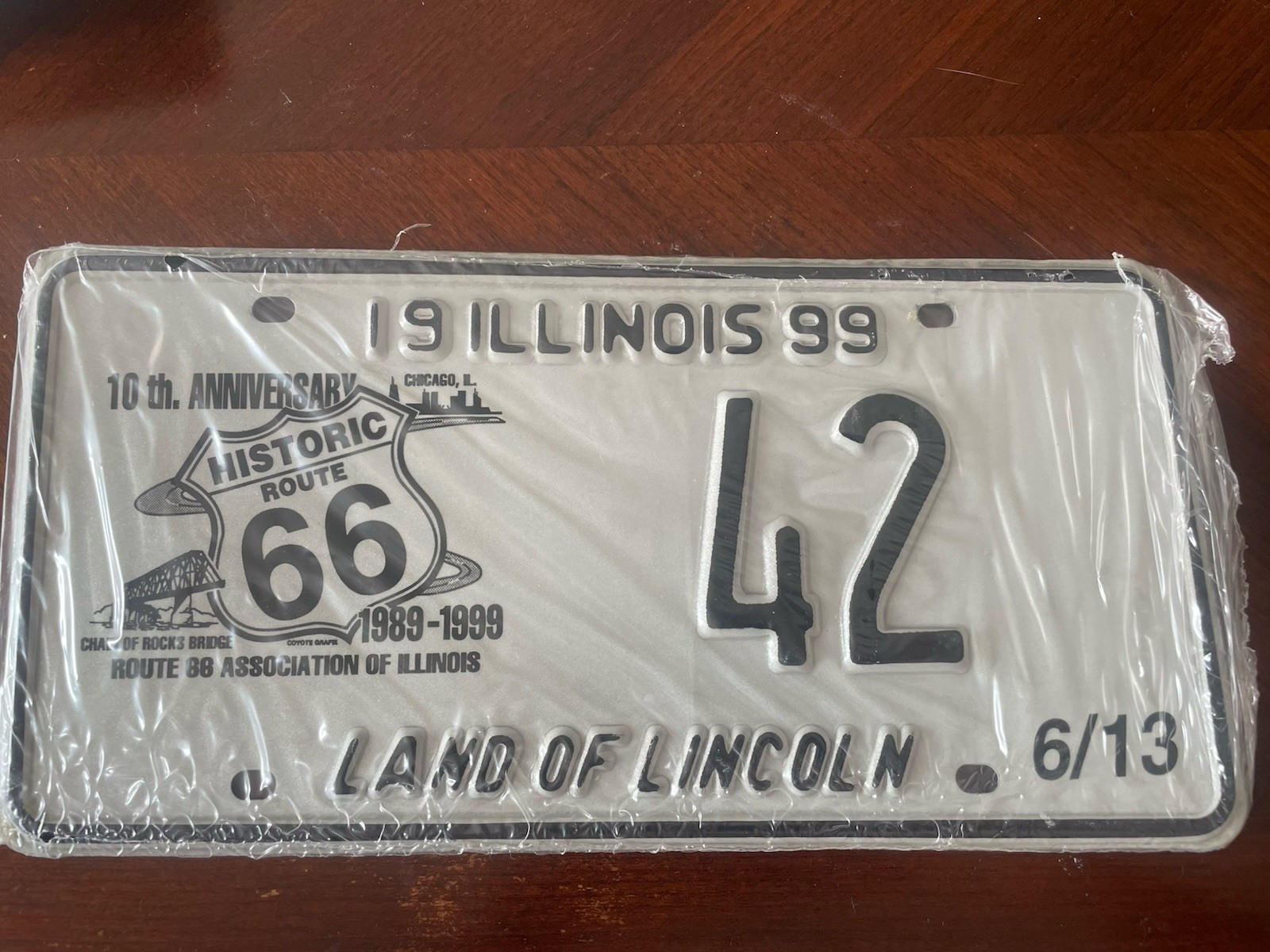 1999 Pair Of Illinois Route 66 Association License Plate #42 New Never Used