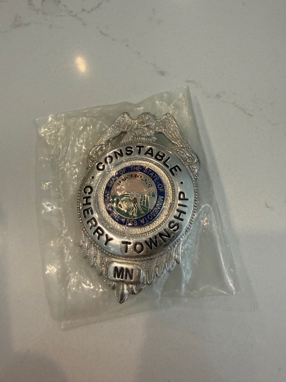 Authentic Vintage Cherry Township Minnesota Constable Badge Sealed