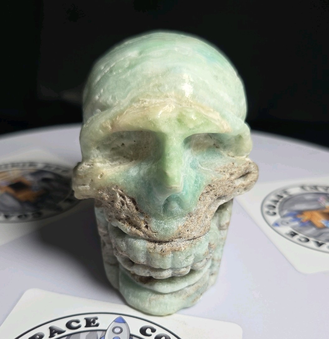 Caribbean Calcite Skull 12 oz Reiki Healing Meditation Home Decor